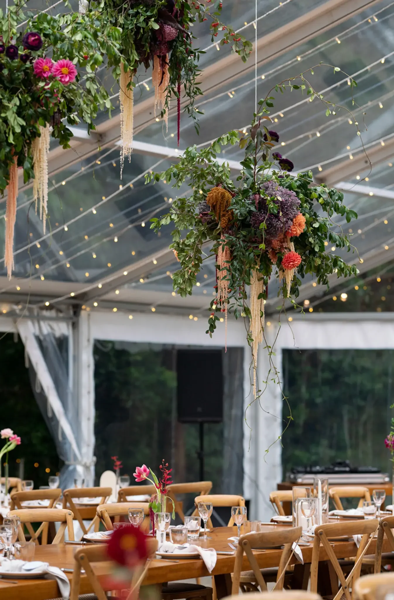 hanging flower installation at Gold Coast wedding