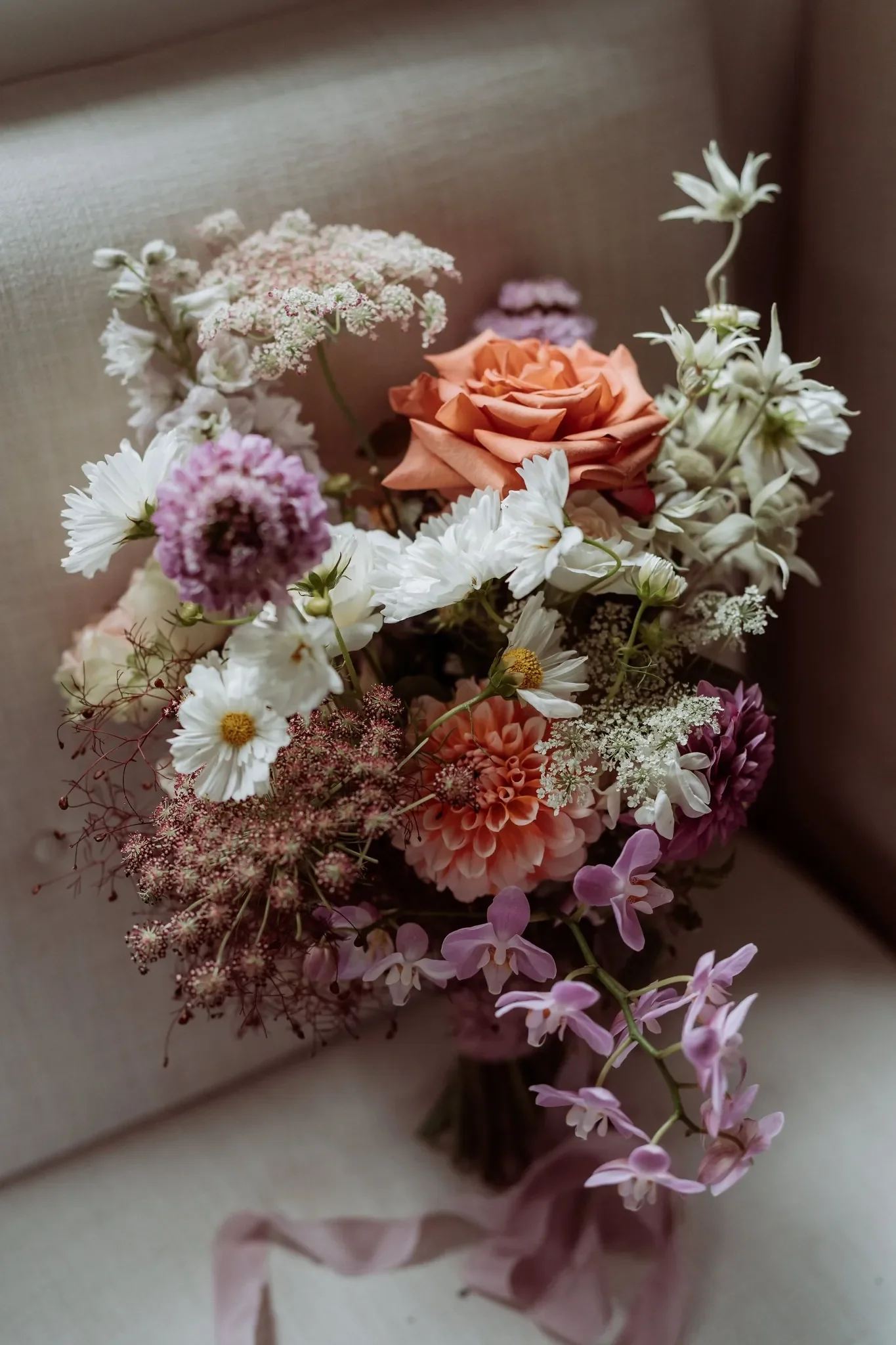 Textural modern bridal bouquet Brisbane Queensland