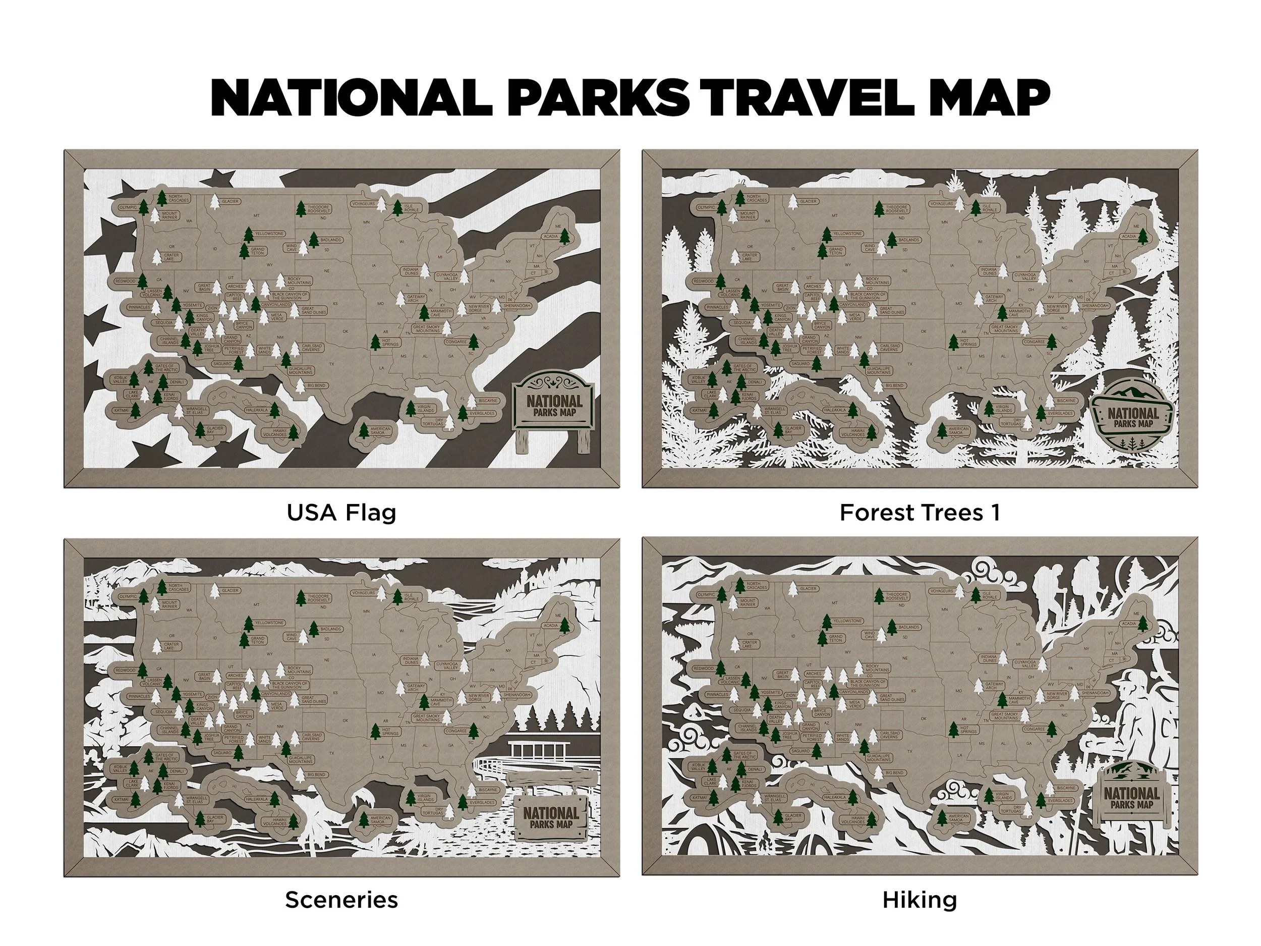 USA National Park Travel Map