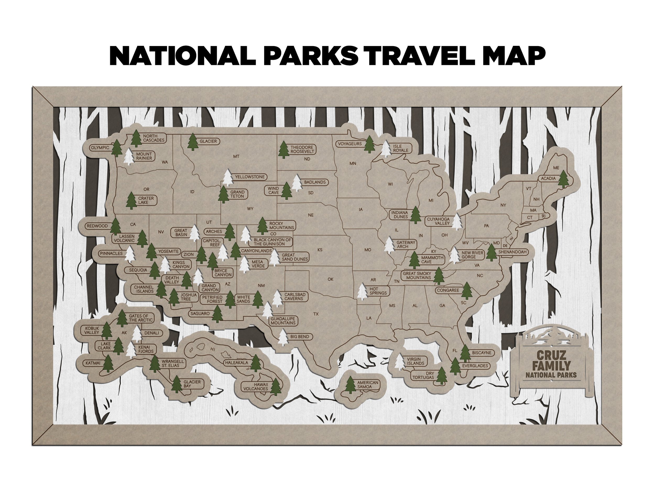 Forest National Park Travel Map