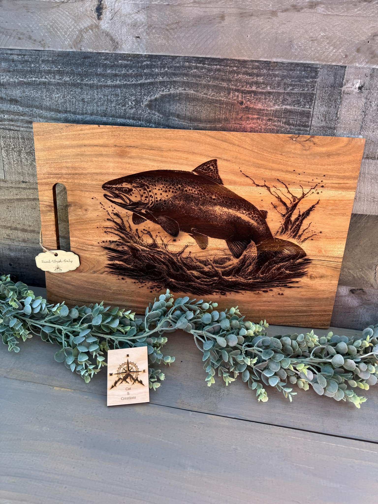 Trout Engraved Cutting Board