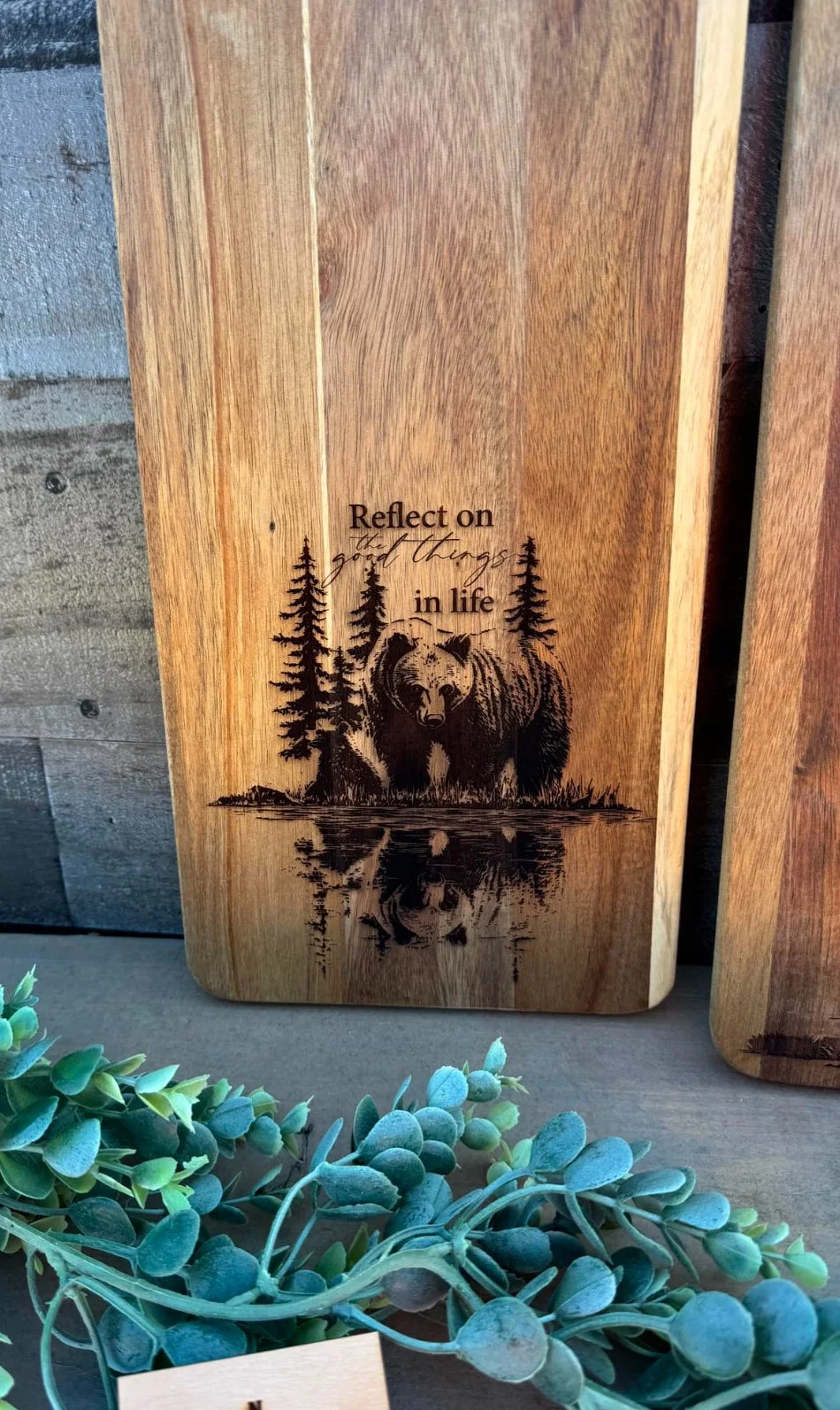 Bear " Reflect On the Good Things" Cutting Board