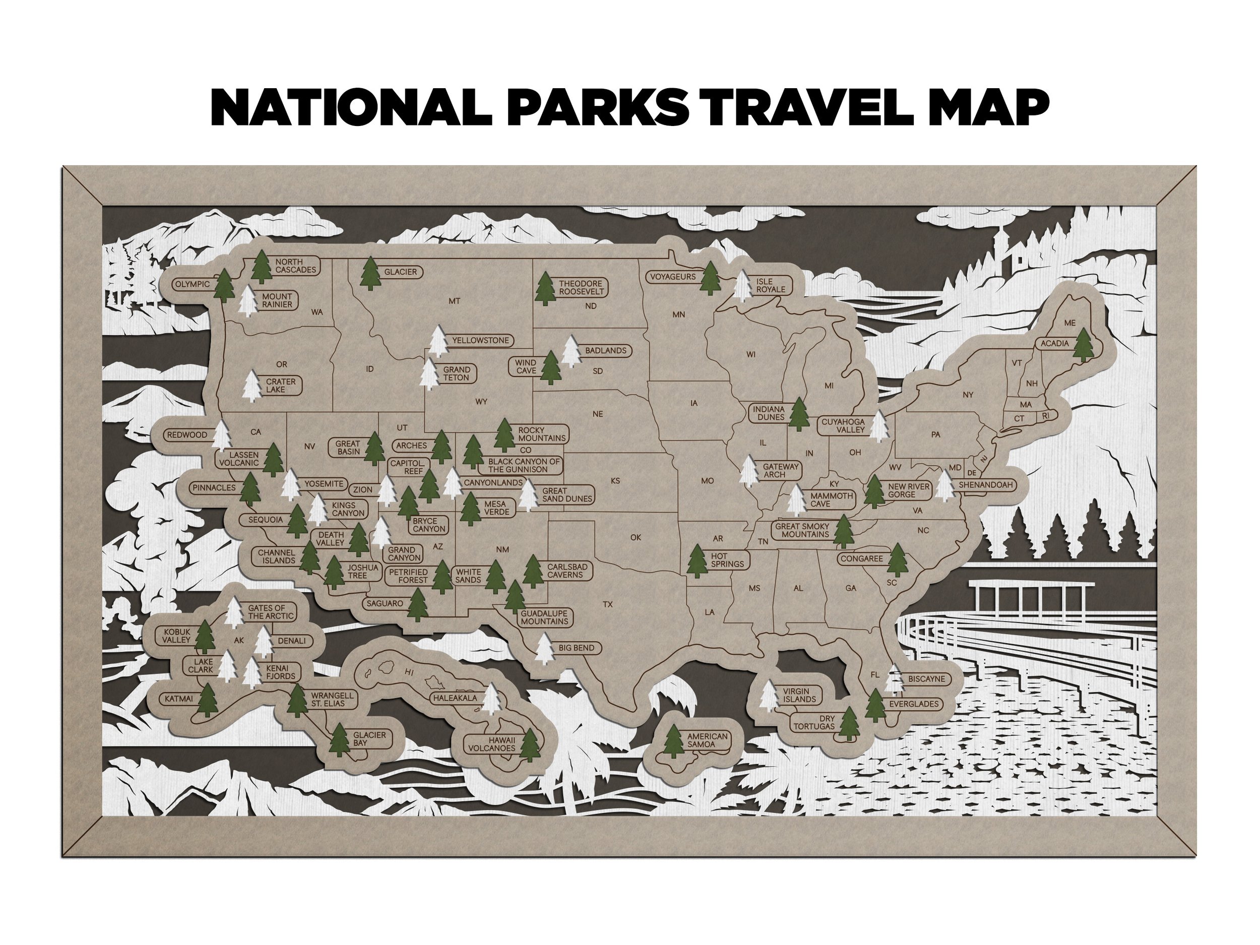 National Park Travel Map-SceneriesB