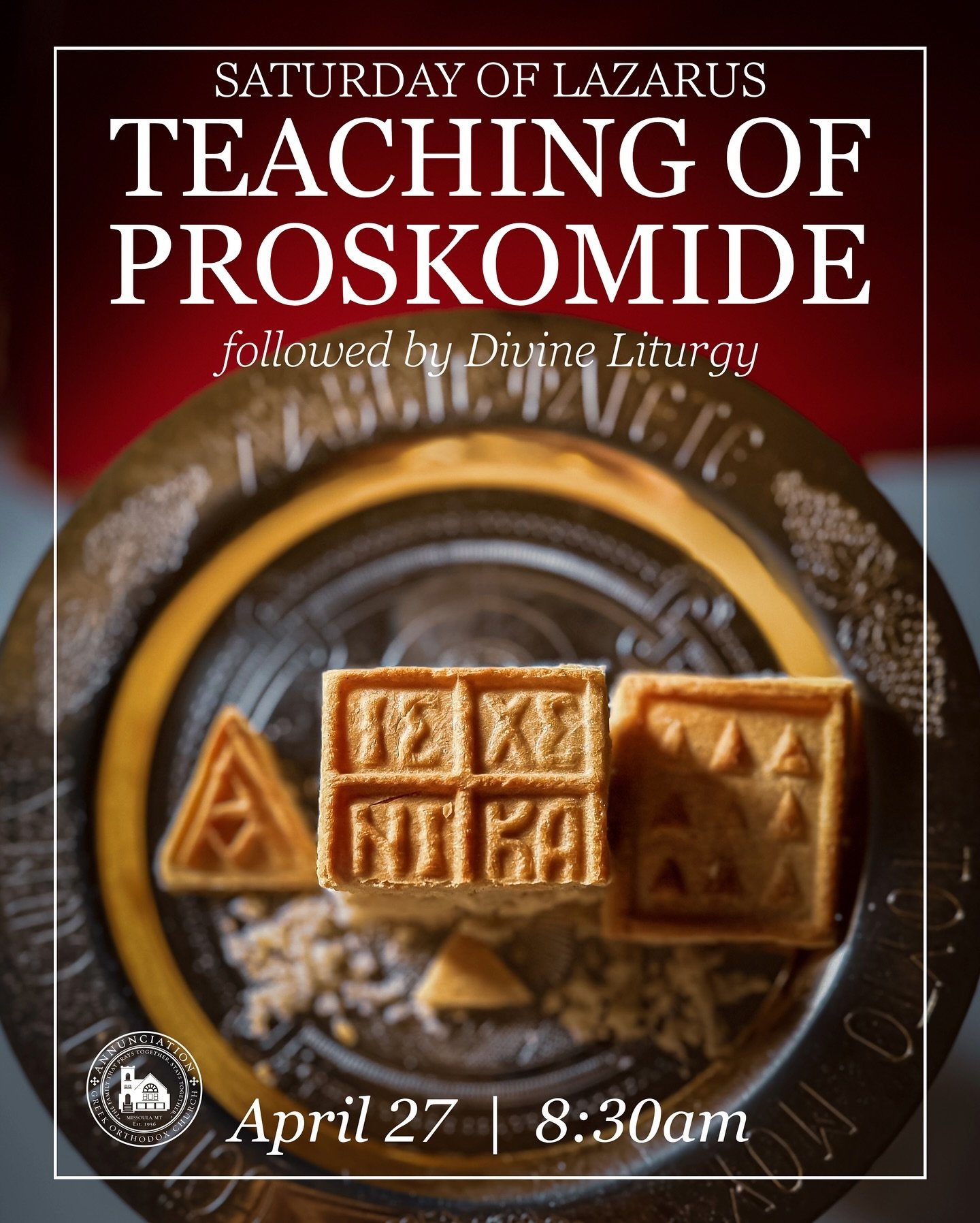 Have you ever wanted to learn about the preparation of the holy gifts that become the Body and Blood of Christ?

Join us on the Saturday of Lazarus for the teaching of the office of oblation (proskomide) up close on the solea. All are welcome and enc