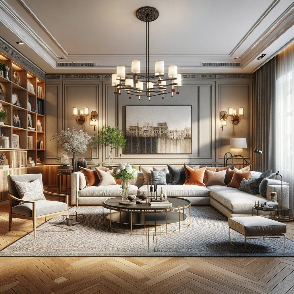 Step into timeless elegance with our classic living room setup, featuring rich, deep-toned wooden furniture that exudes a sense of enduring style and sophistication.