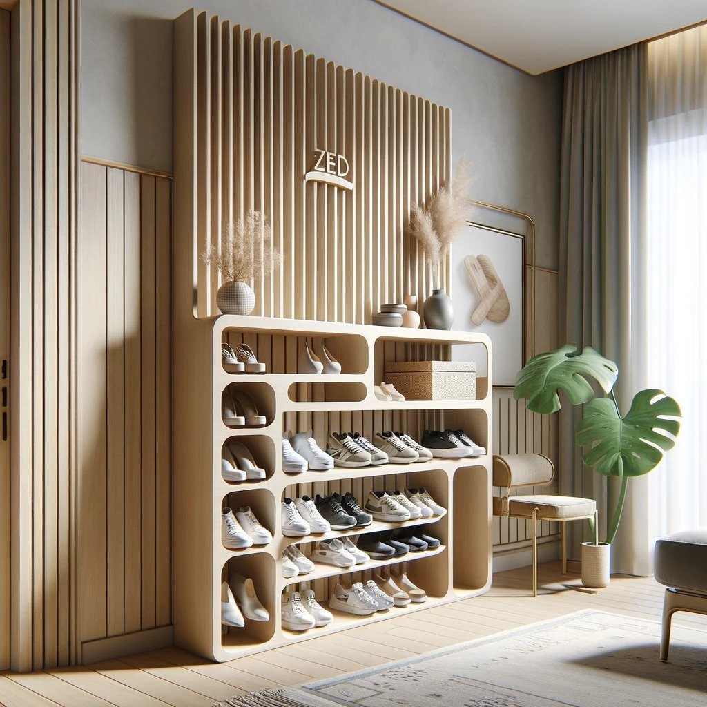 Elevate your shoe storage with our premium wooden shoe rack, crafted from high-quality materials and finished with a rich stain, adding a touch of warmth and sophistication to your space.