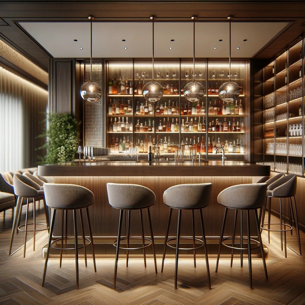 Elevate your entertainment space with our sleek, modern bar stools, featuring adjustable heights and ergonomic designs for the ultimate comfort and style.