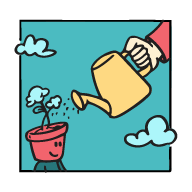 Scenic landscape of a large turquoise lake surrounded by rolling green hills and mountains under a cloudy sky.