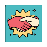 A mountain landscape with snow-capped peaks, rolling grassy hills in the foreground, and a modern building with wooden and stone elements on the hillside.