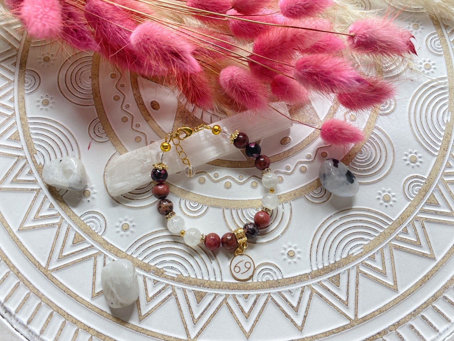 Zodiac Birth Stone Bracelet -  Cancer