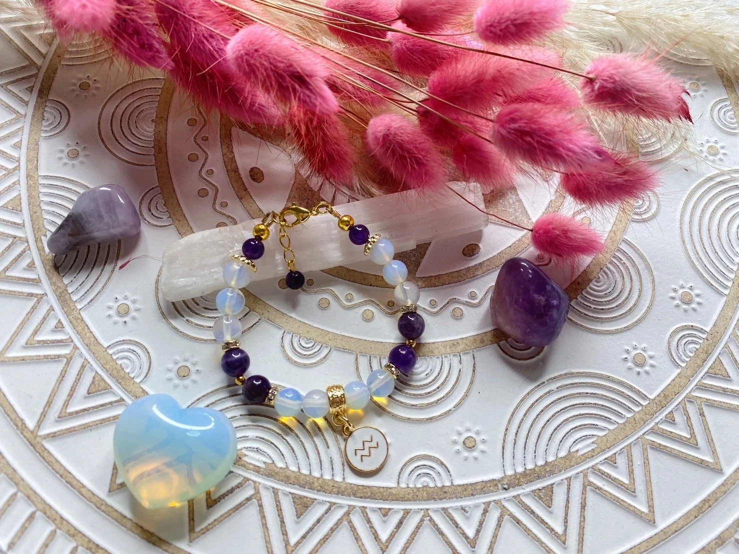 Zodiac Birth Stone Bracelet -  Aquarius