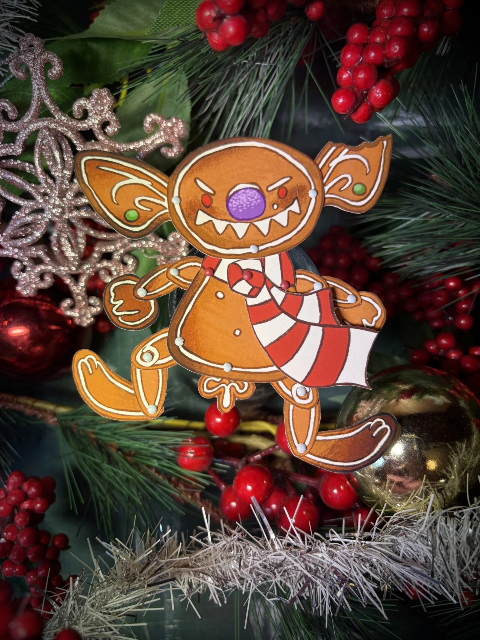 DIY Paper Christmas Goblin - Gingerbreadman