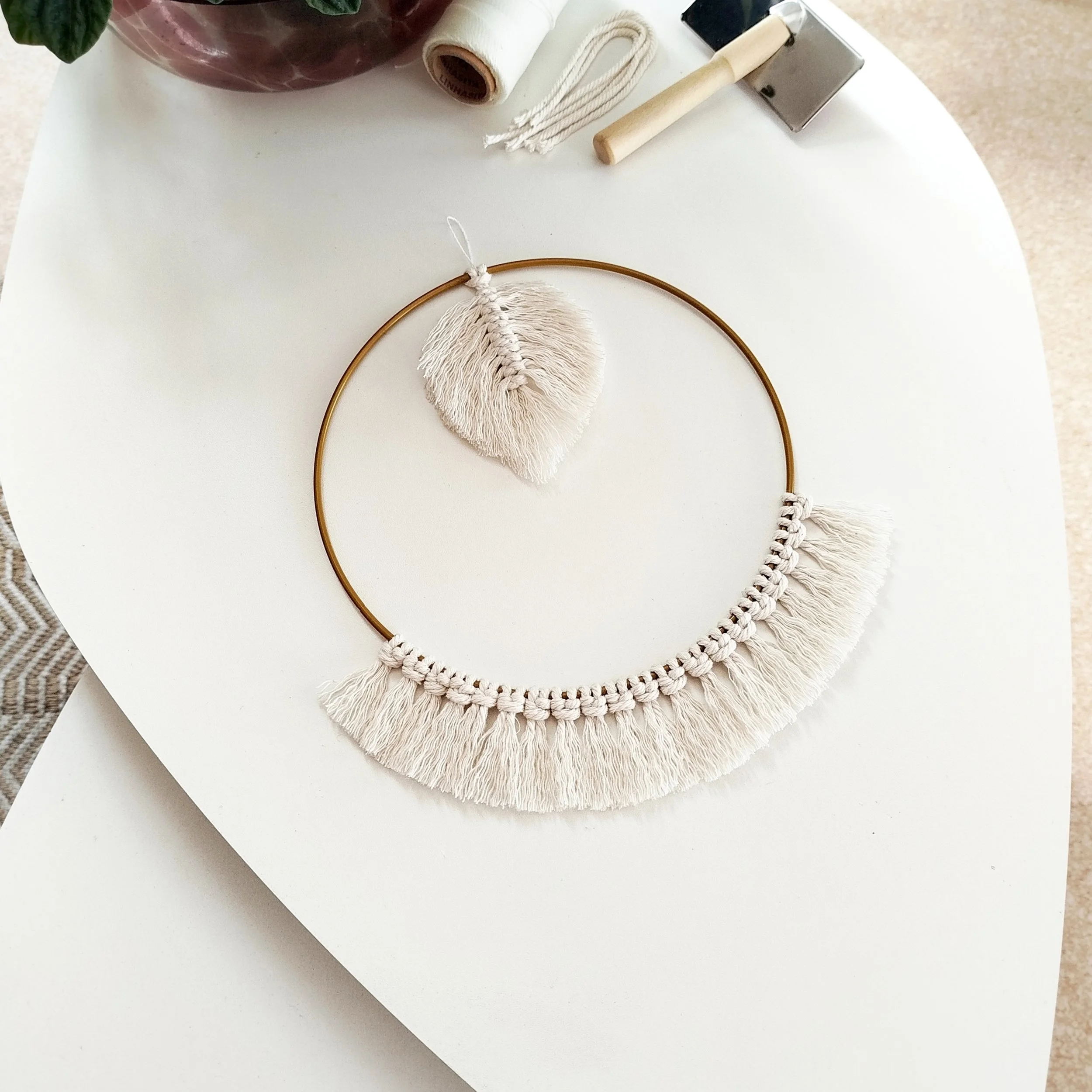 Atelier macramé déco murale cercle et feuille - Mercredi 17 juin de 14h00 à 16h00
