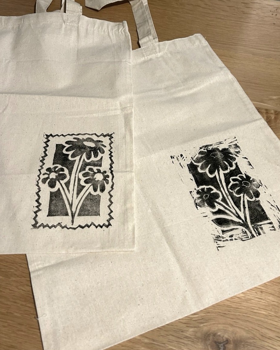 Atelier linogravure sur totebag -  Samedi 6 juin de 12h30 à 16h00