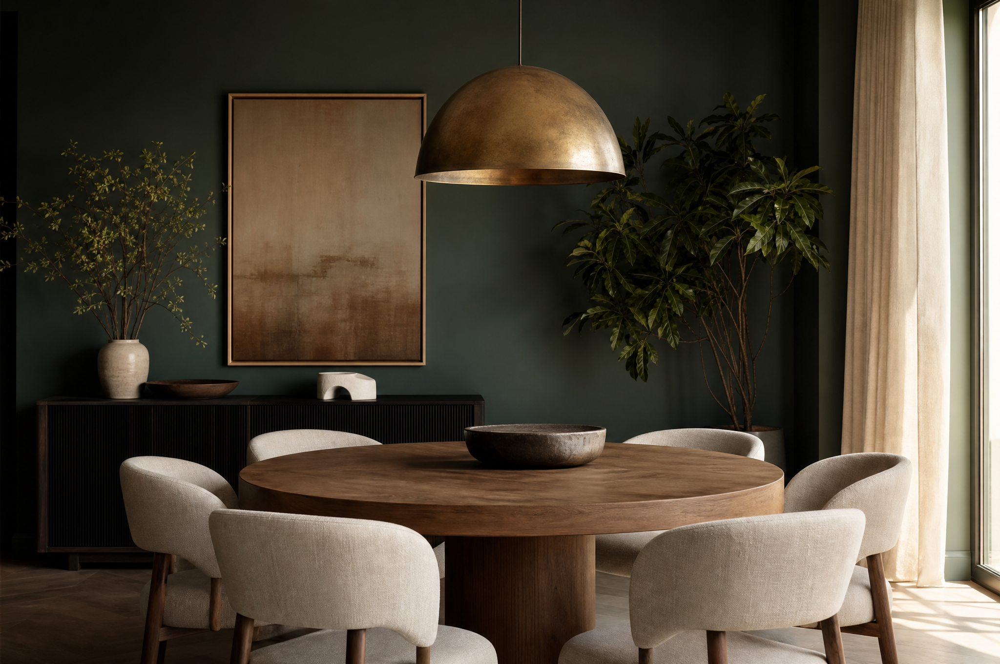 Bold emerald green dining room by Tuesday Lane Sydney interior design studio