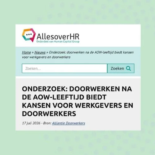 Onderzoek: doorwerken na de AOW-leeftijd biedt kansen 