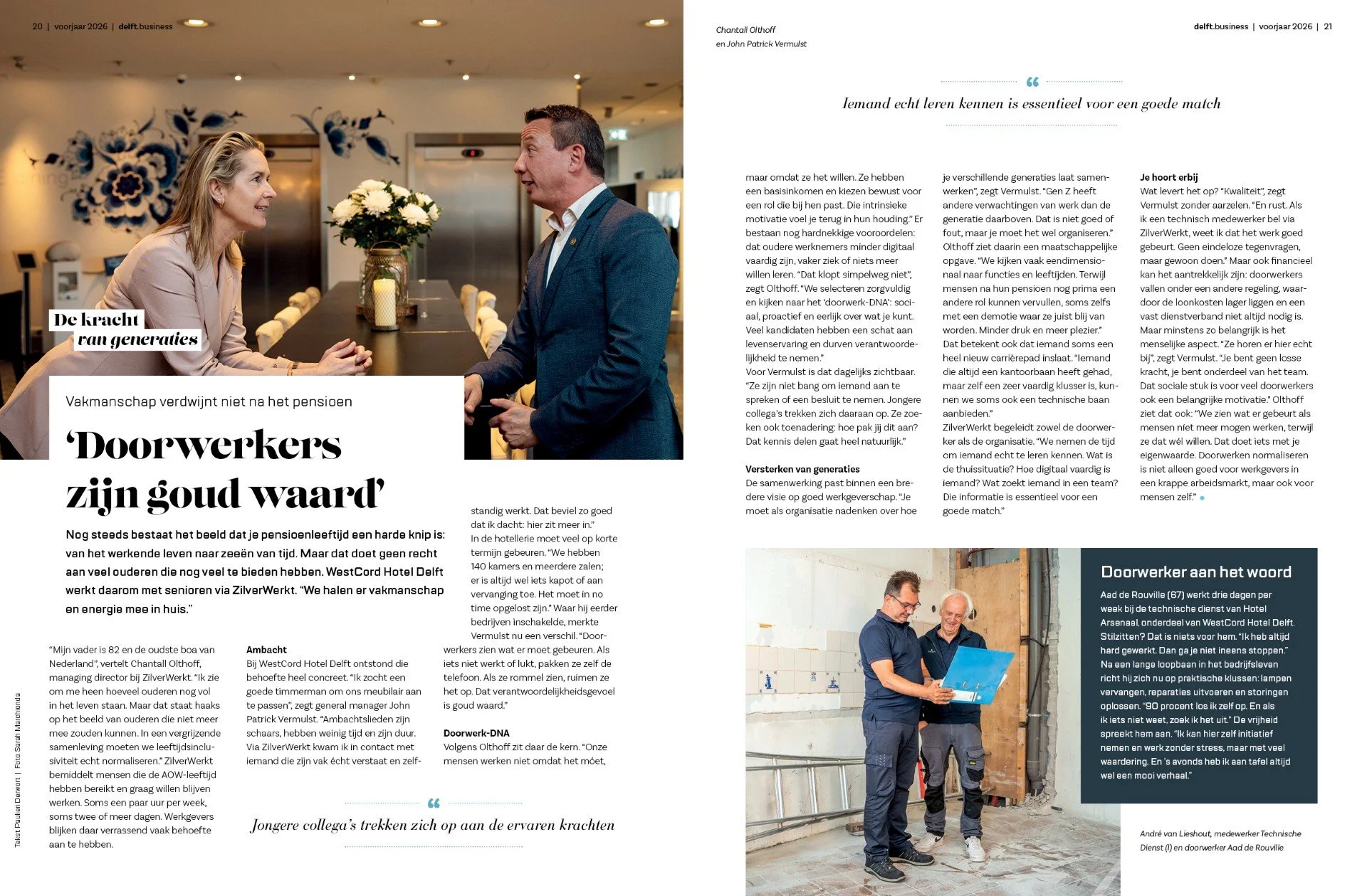 Artikel van Delft.business dat gaat over doorwerken na pensioen