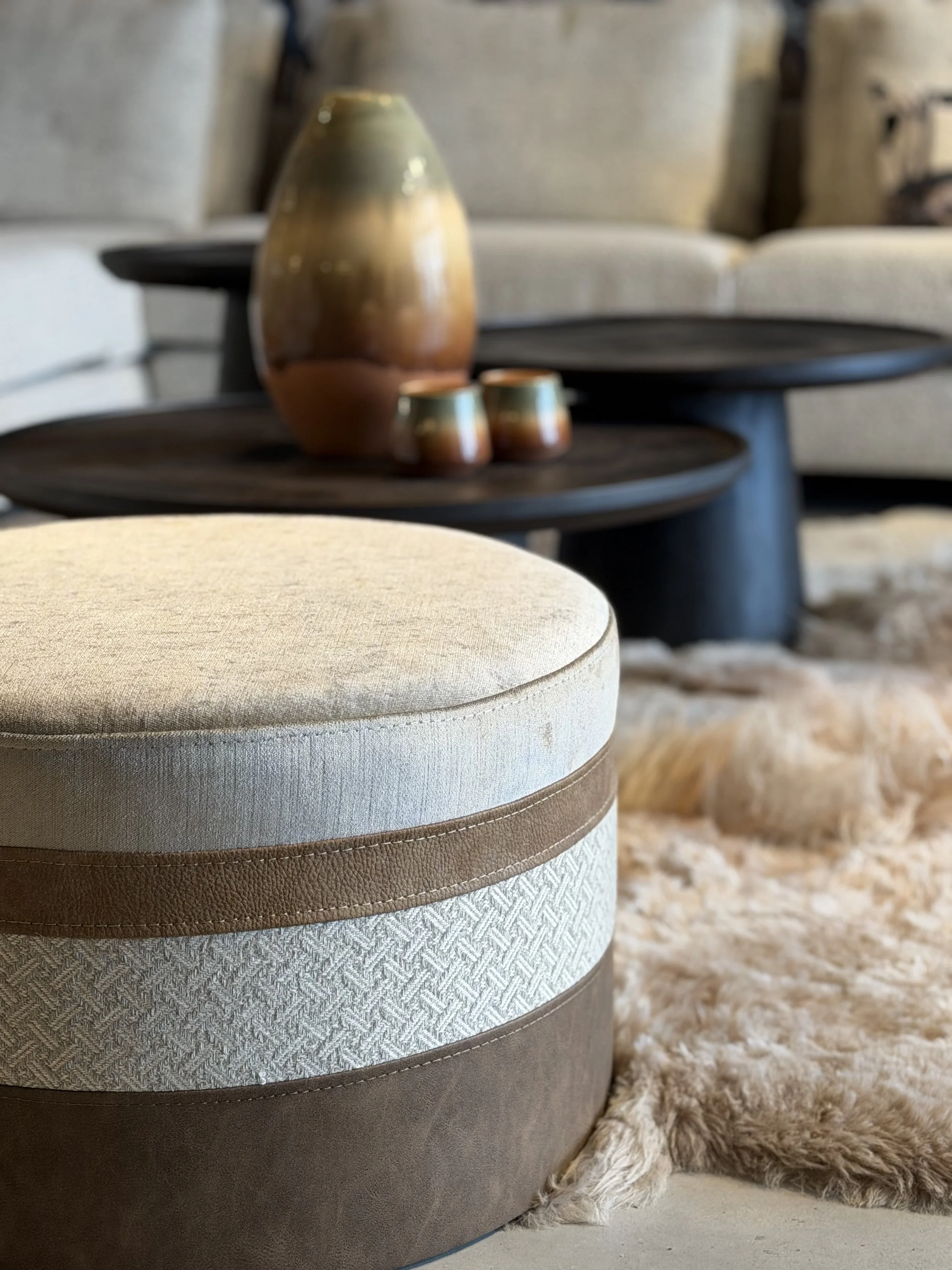 Pouf Lio en textile recyclé