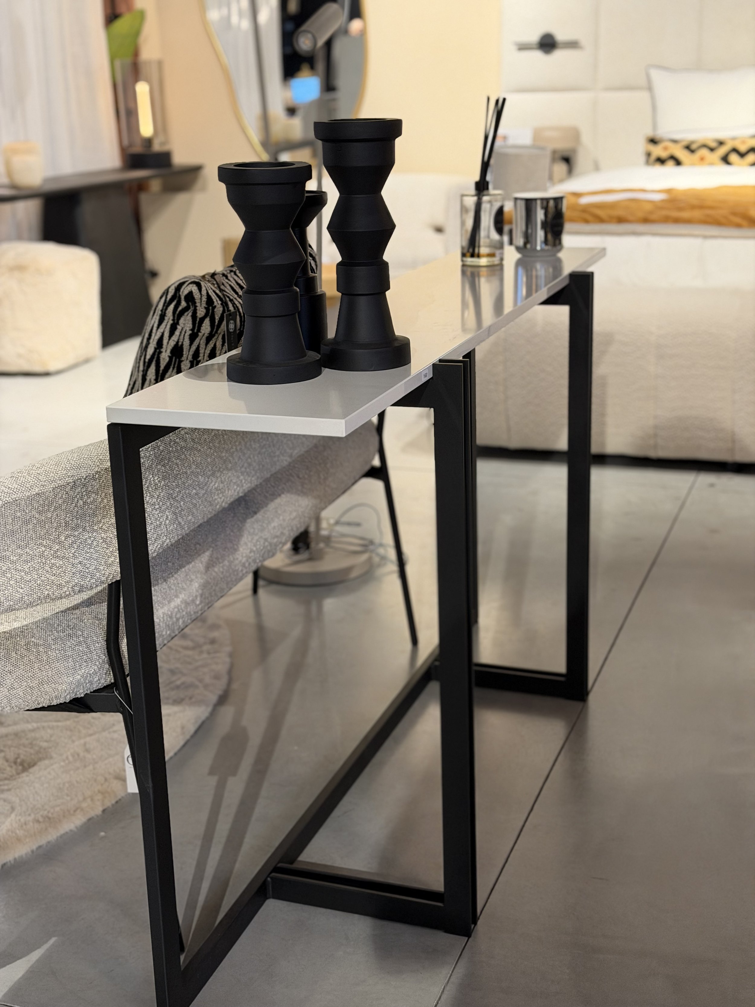 Console Marbre Blanc et Métal