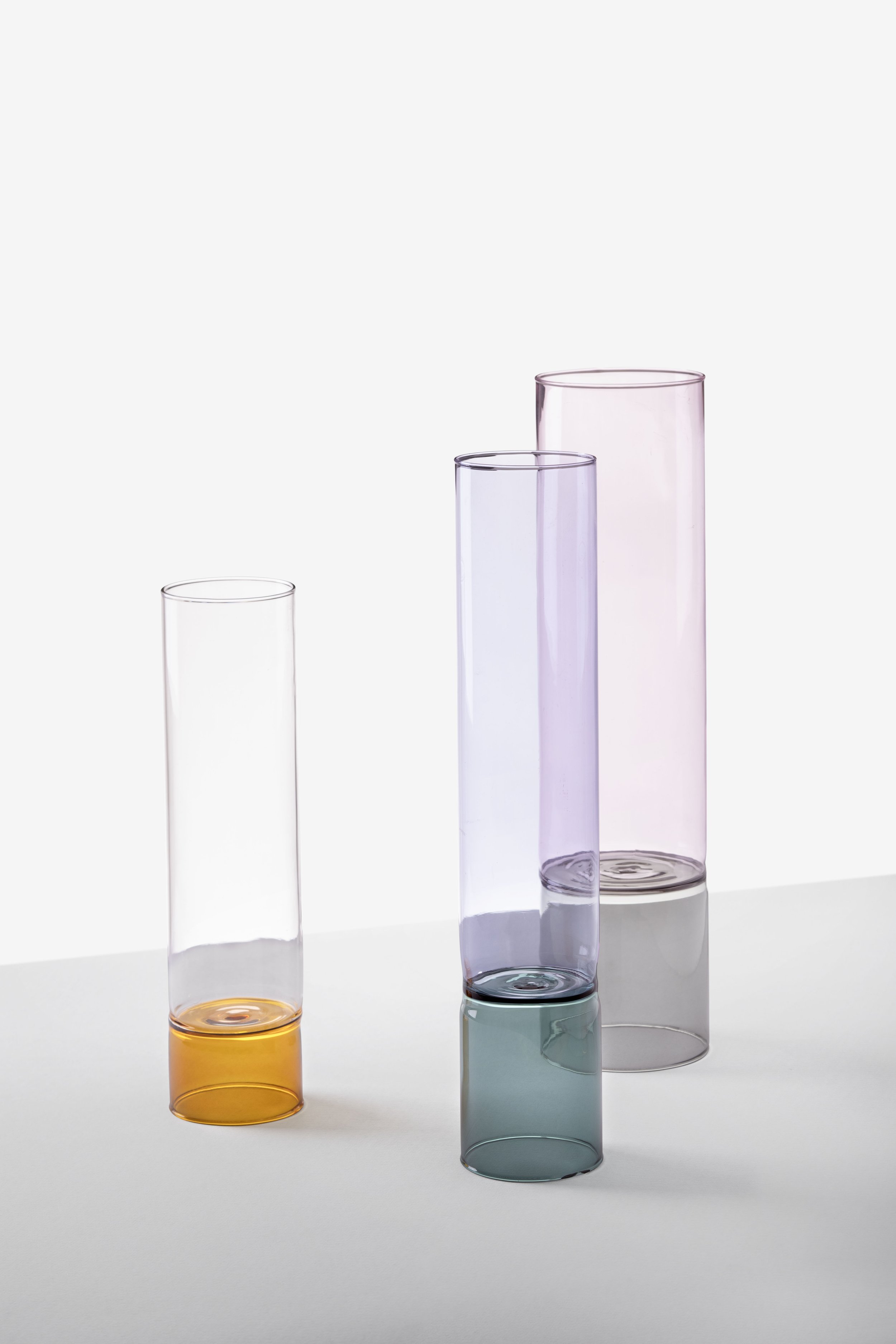 Vase en verre soufflé vert/Smoke