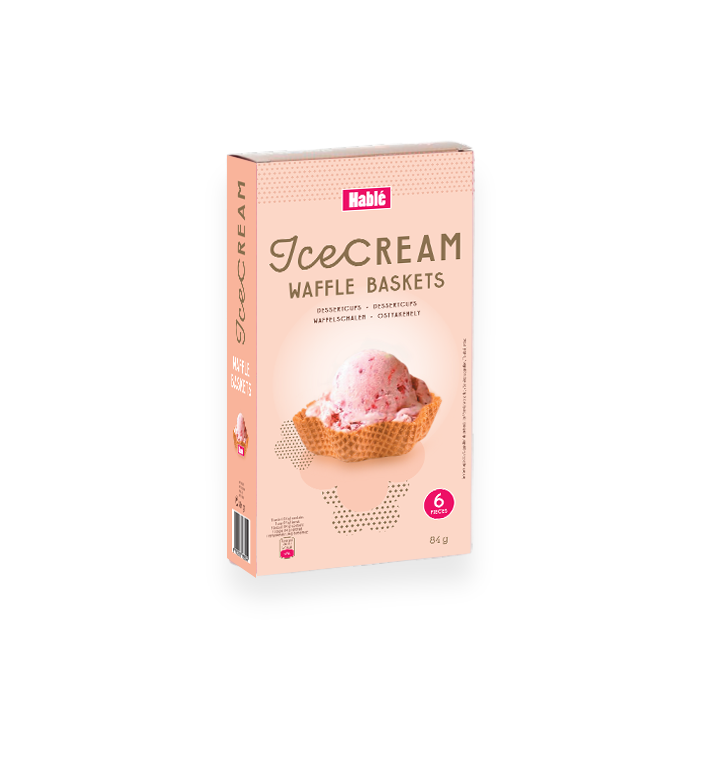 13859 Hablé Dessertbecher, 6er-Pack – Waffelbecher für Eis und Desserts