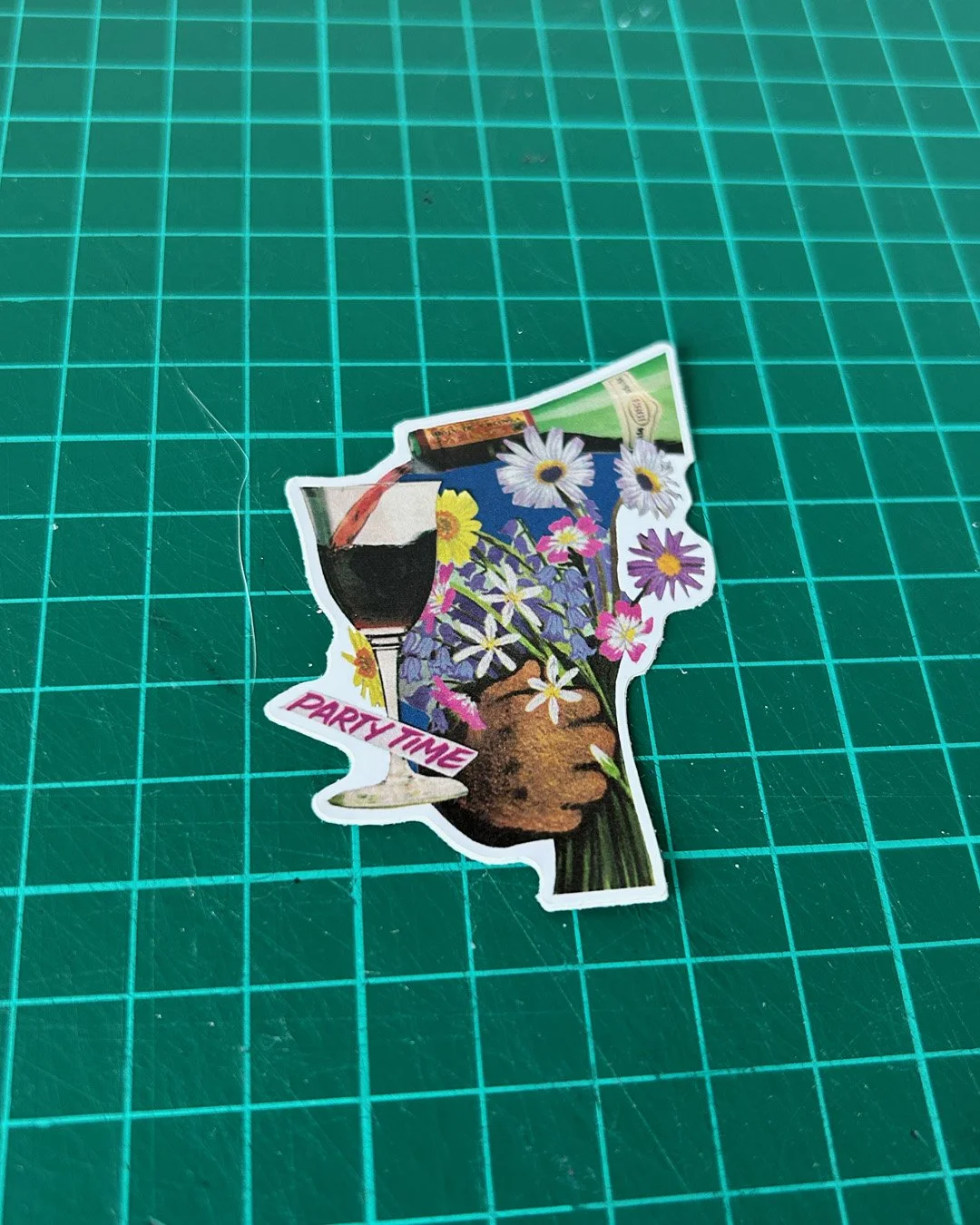 Flowers and Wine Sticker