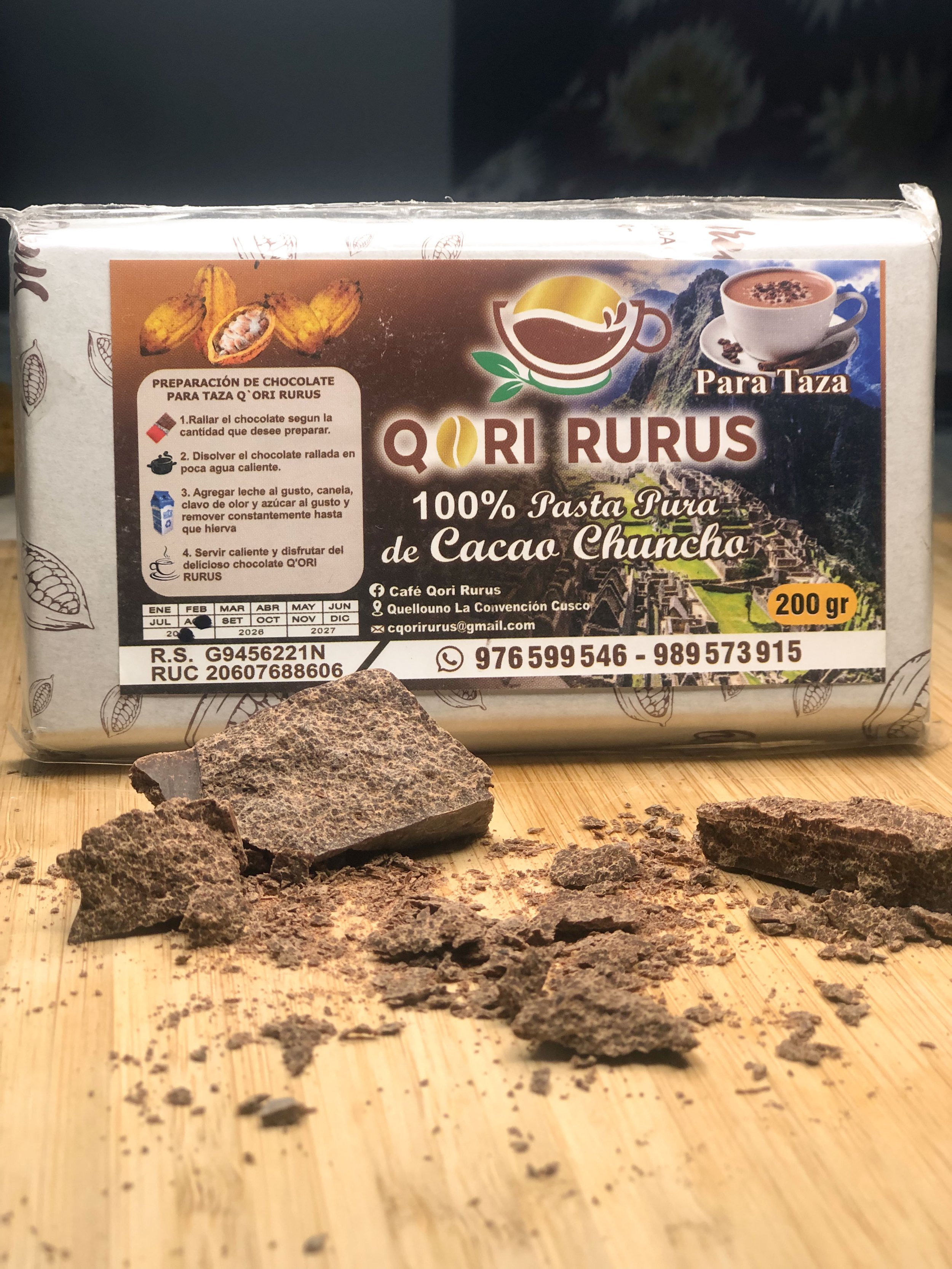 Qori Chuncho Cacao Pasta Pura 200g