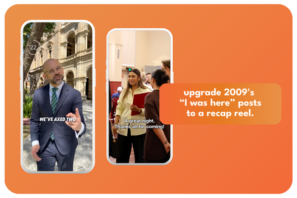 Screenshots of David Janetzki and Bisma Asif from recap reels.