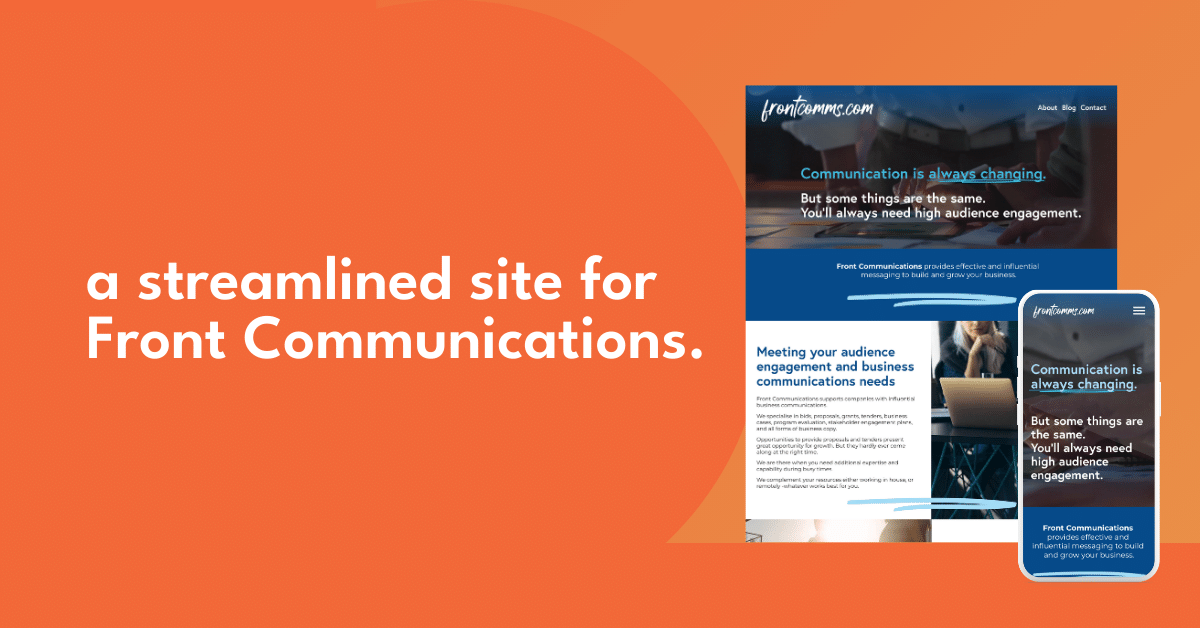 a streamlined site for Front Communications.