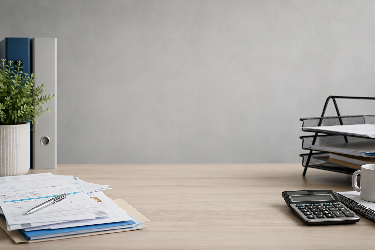 Medical bill, payment receipt, account statement, and refund or credit records arranged together for tracking payment activity and account balances.