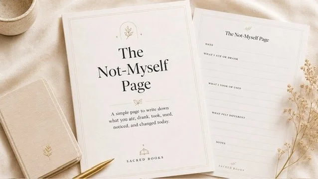 The Not-Myself Page gives you one calm place to write the day down before you move on mockup.