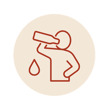 Person icon drinking water for hyydration and timing tools