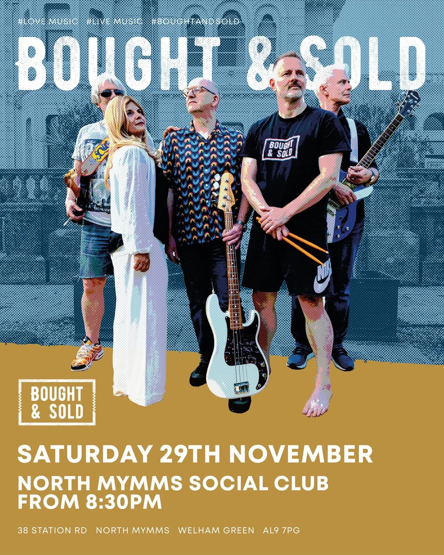 We&rsquo;re back at the fabulous @north_mymms_social_club this Saturday for another fantastic evening of live music! 

🗓️ Saturday 29th November
🎵 #BoughtAndSold 

⏰ 20:30 - 11:30
🎟️ &pound;2 on the door
🕺 Grooving on the dance floor 💃

See you 