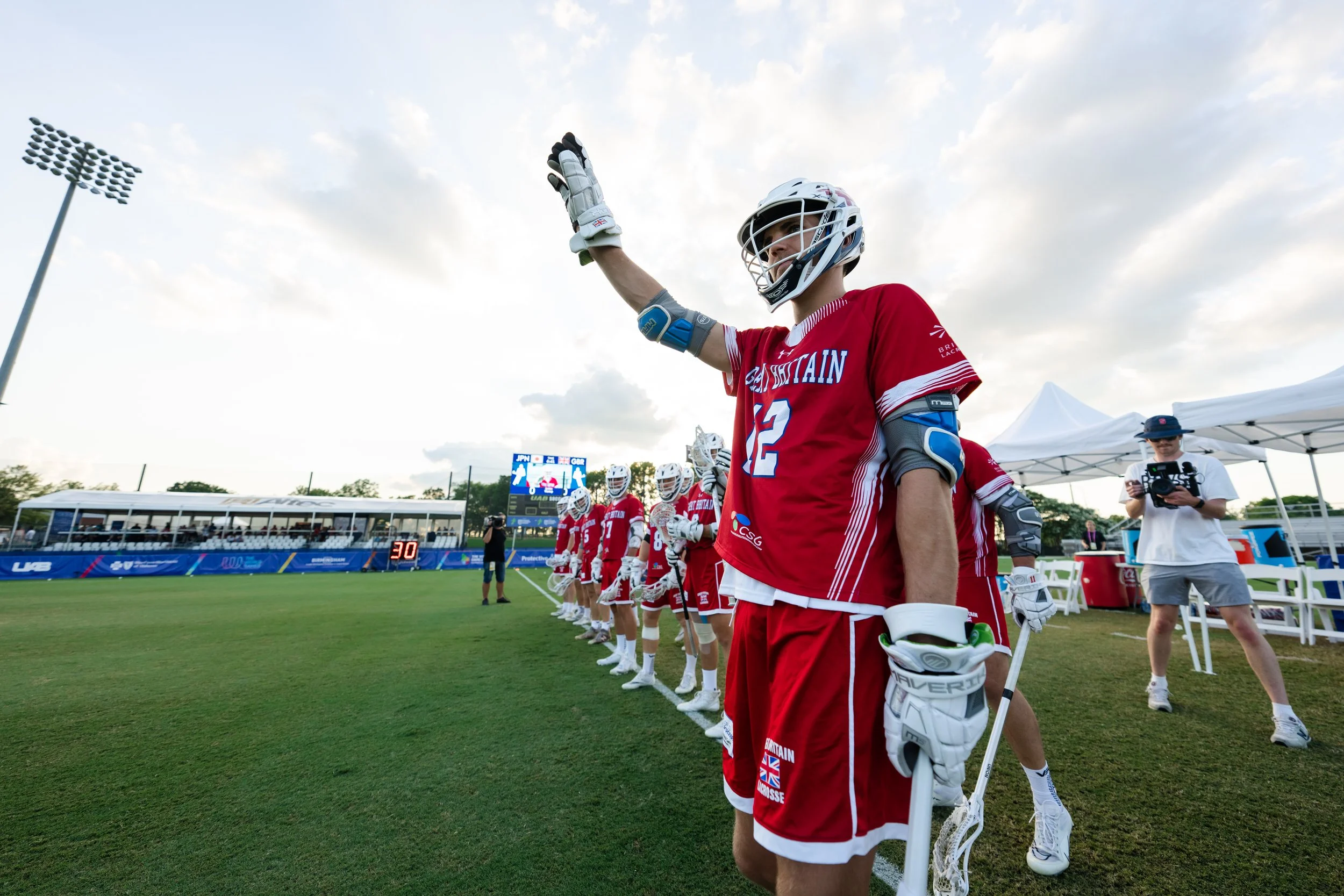 Tommy Kirkland raises his hand at The World Games 2022