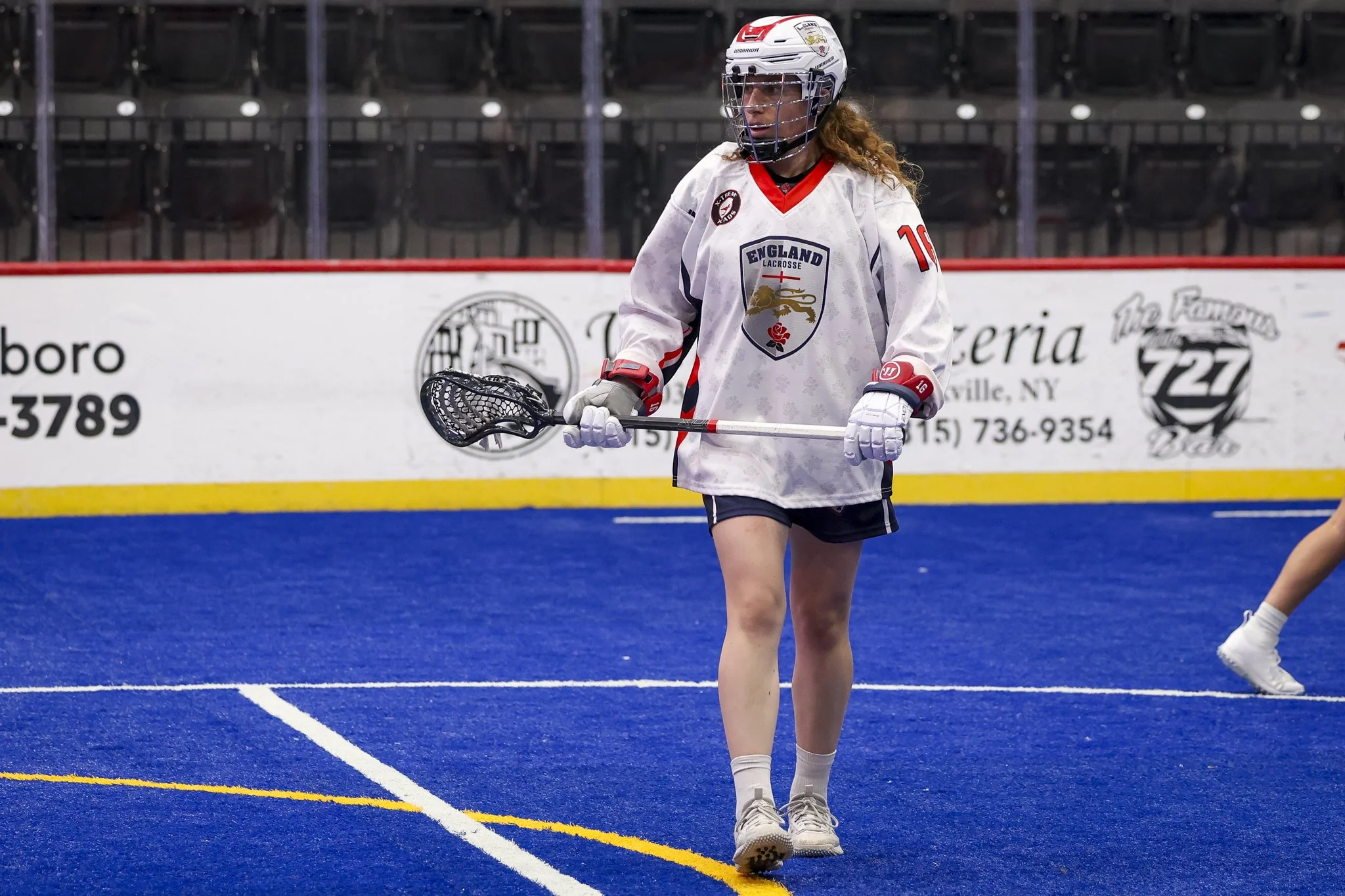 Lauren Lewis with stick in hand at 2024 World Championship