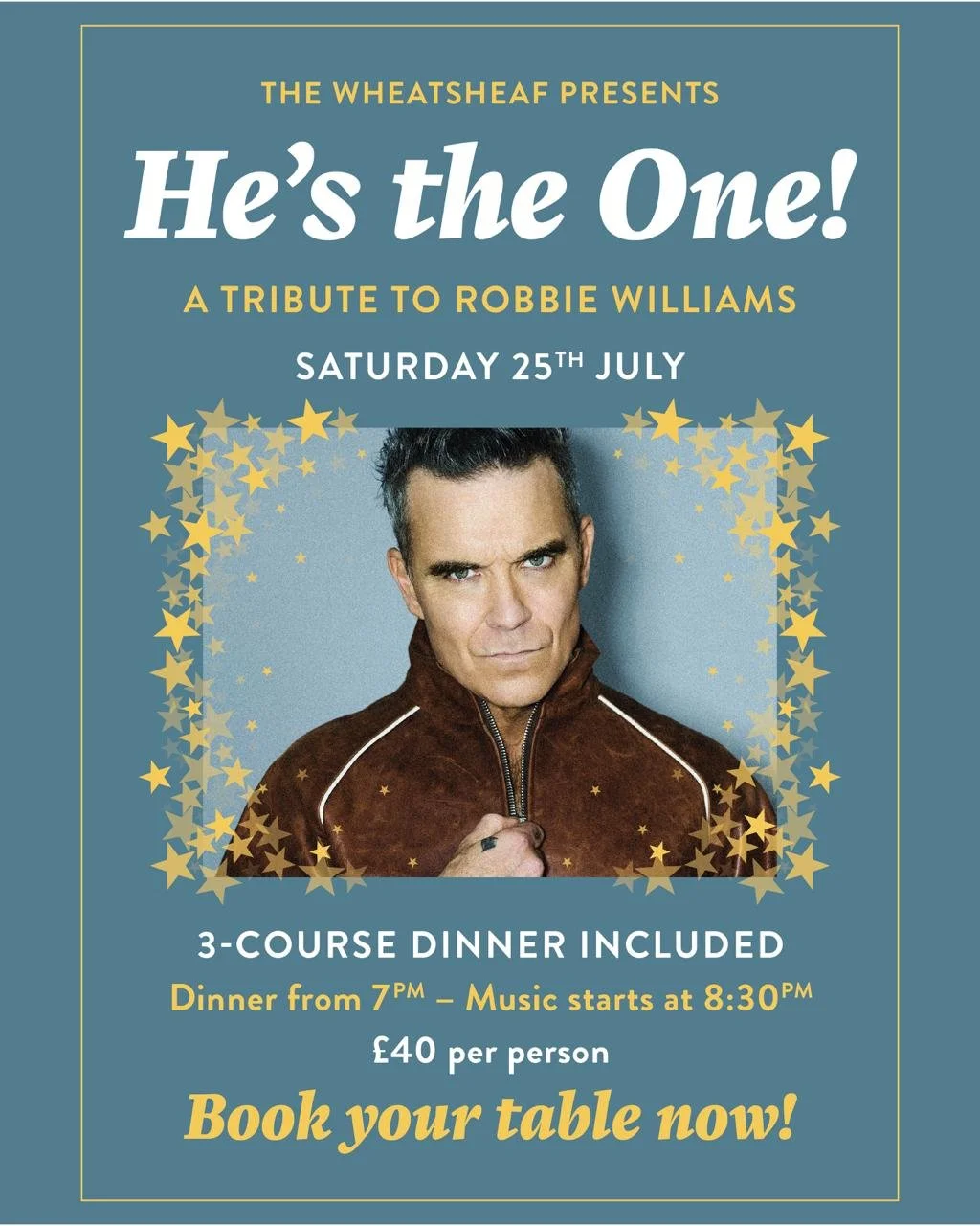 Robbie Williams tribute Saturday 25th July