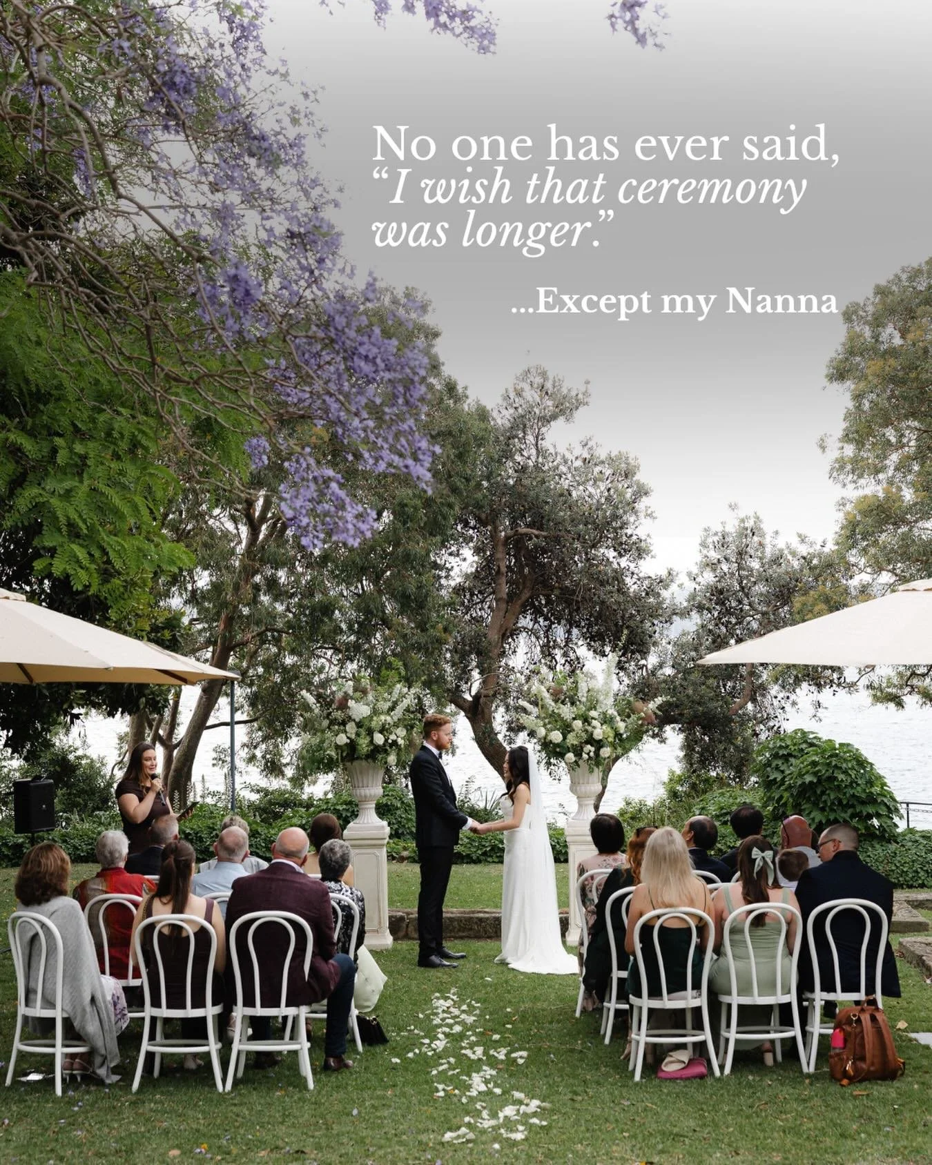 Ceremony length. It&rsquo;s one of the most frequently asked questions on my discovery calls so let&rsquo;s talk about it.

There is definitely a balance to hit. The most important part is ensuring you&rsquo;re not standing up there in front of your 