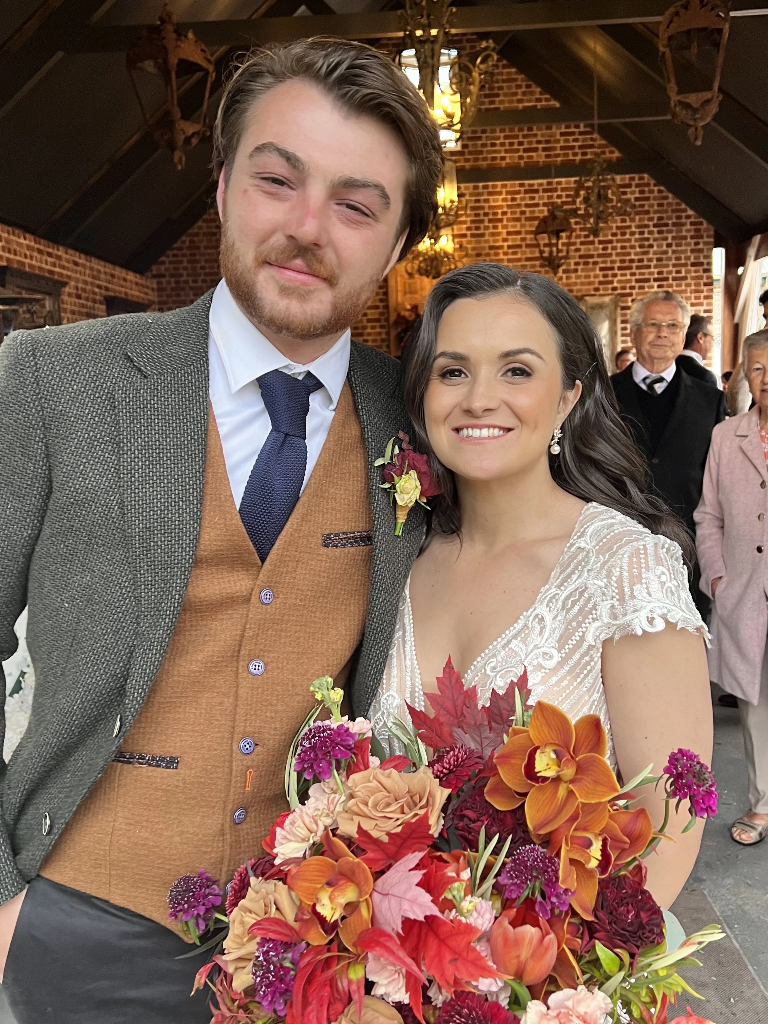 Bride and Groom after their ceremony at Montrose House