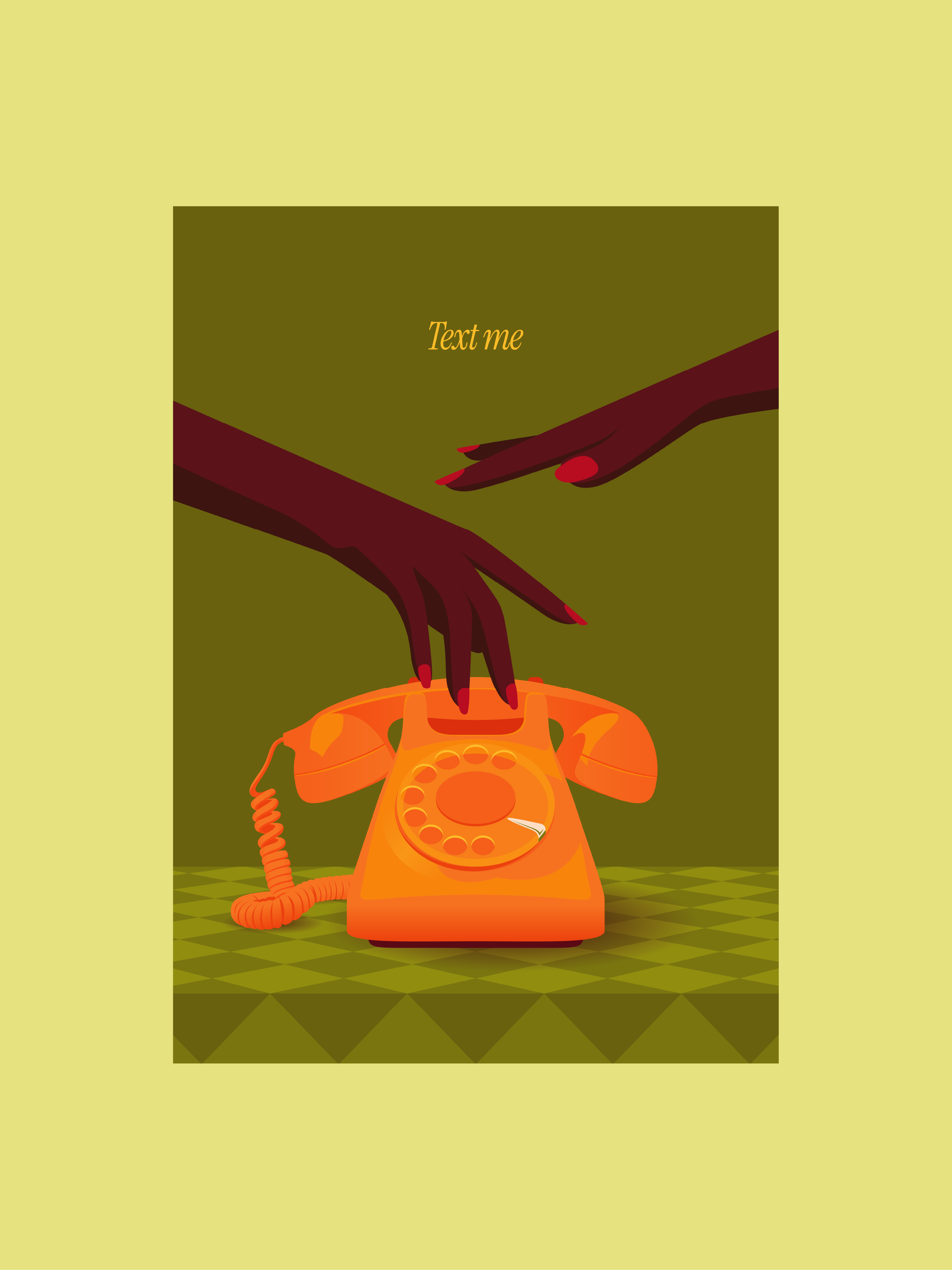 'Text me' print in green