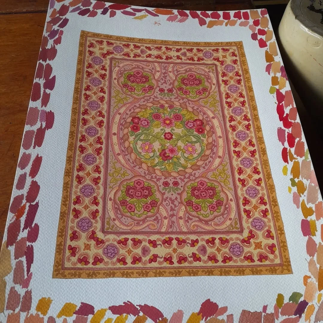 Mulberry Flower's ~ Wallace Seymour Gouache 🌷🌸 

Ignore the messy boarders, well maybe not ignore them as they're rather aesthetic, but it's definitely not a part of the painting 😄 ~ Artist swatches 🎨

#flowers #spring #Garden #today