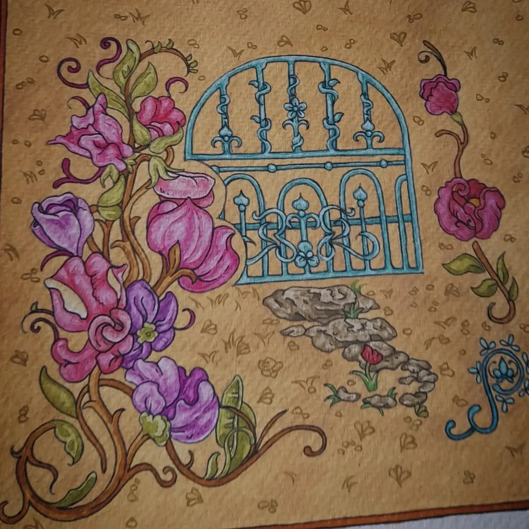 A little classical enchanted cottage gate - A Pathway to Hodnet 🌸🪵 

#design #drawing #england #country #trending