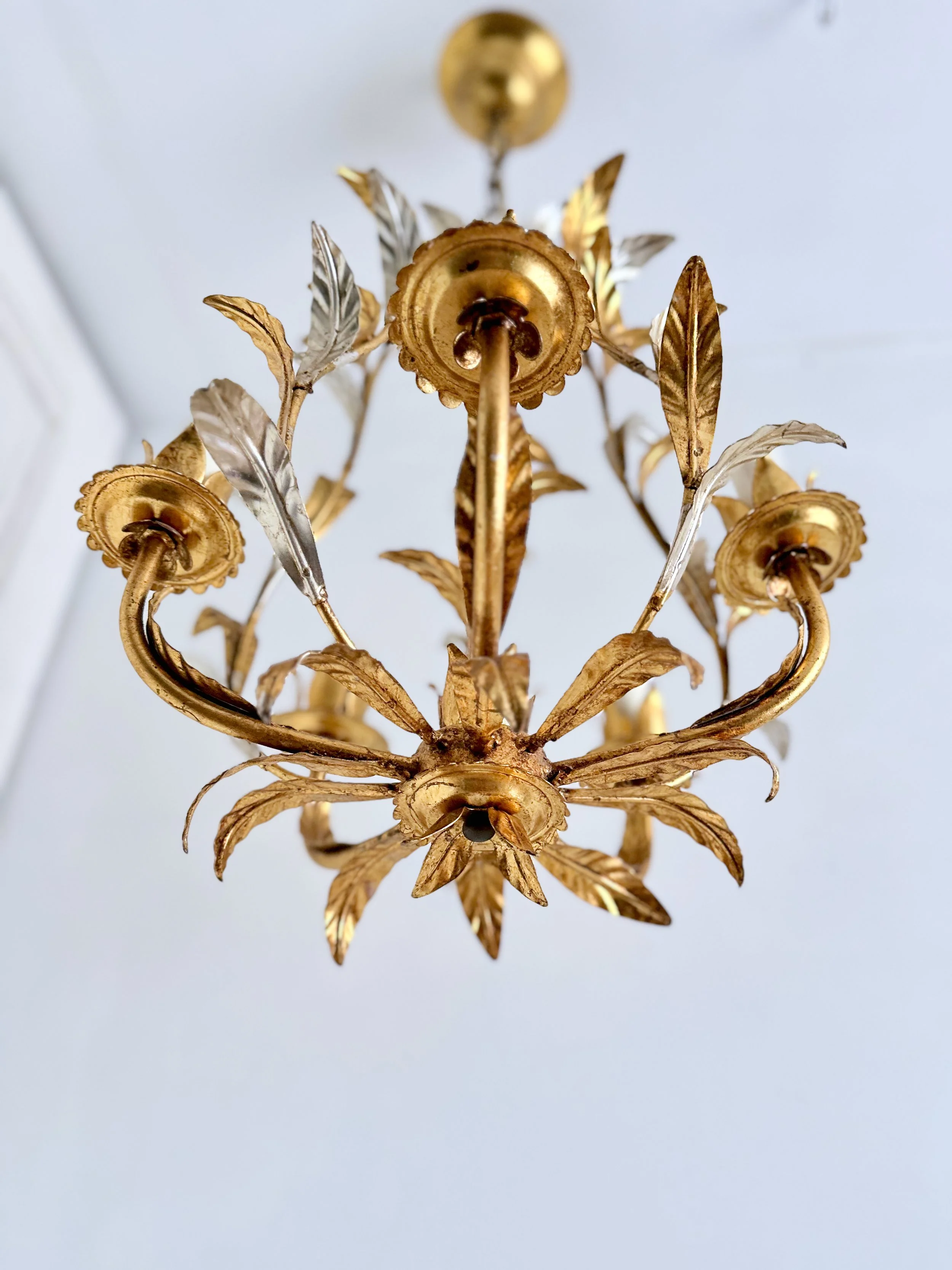 5 gilt + silver leaves Cage Chandelier (25).jpeg