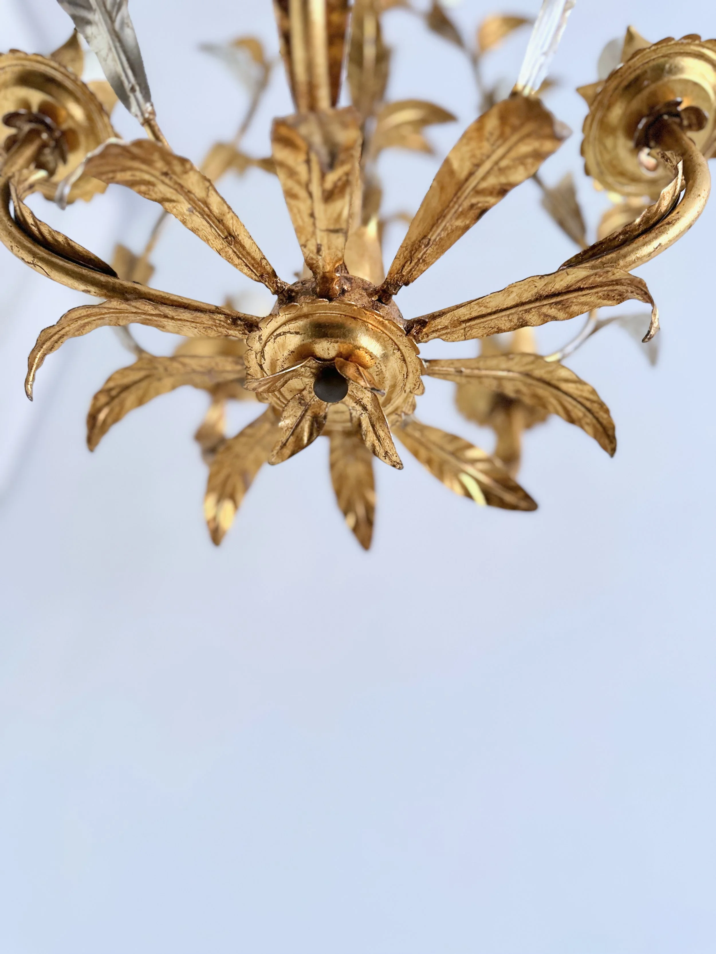 5 gilt + silver leaves Cage Chandelier (15).jpeg
