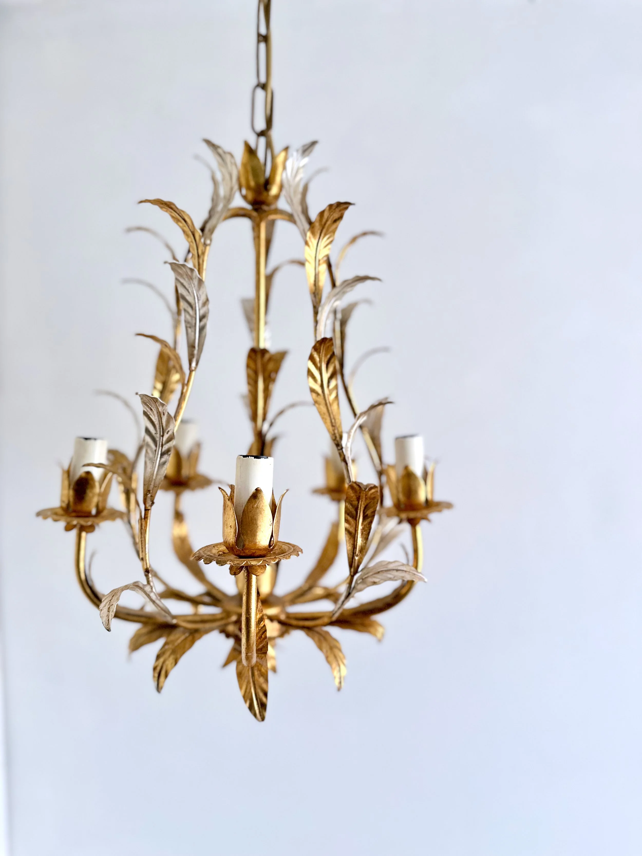 5 gilt + silver leaves Cage Chandelier (21).jpeg