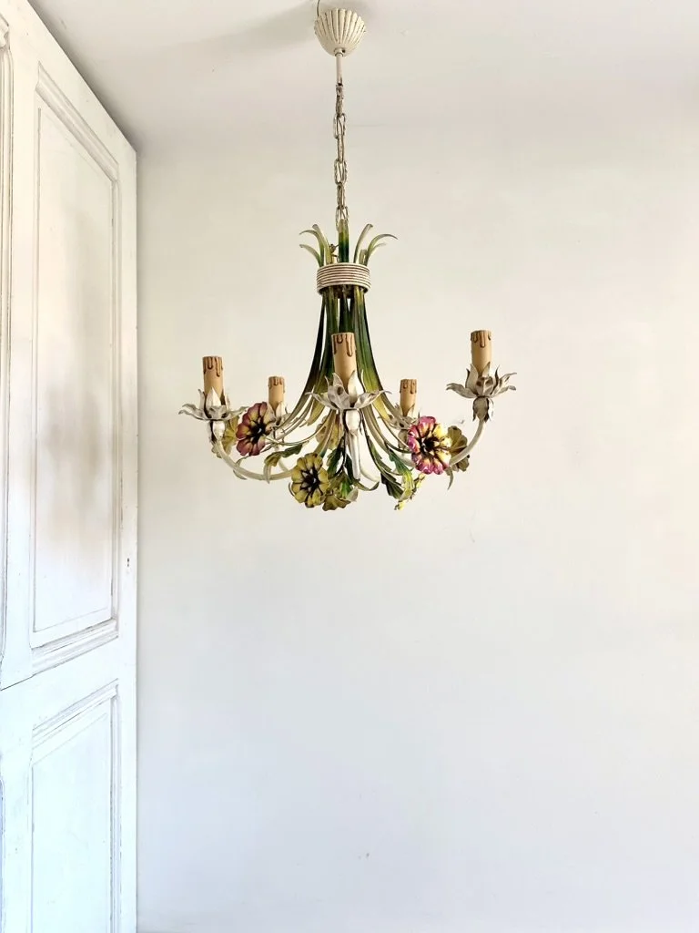 Vintage botanical 5 light chandelier upside down bouquet