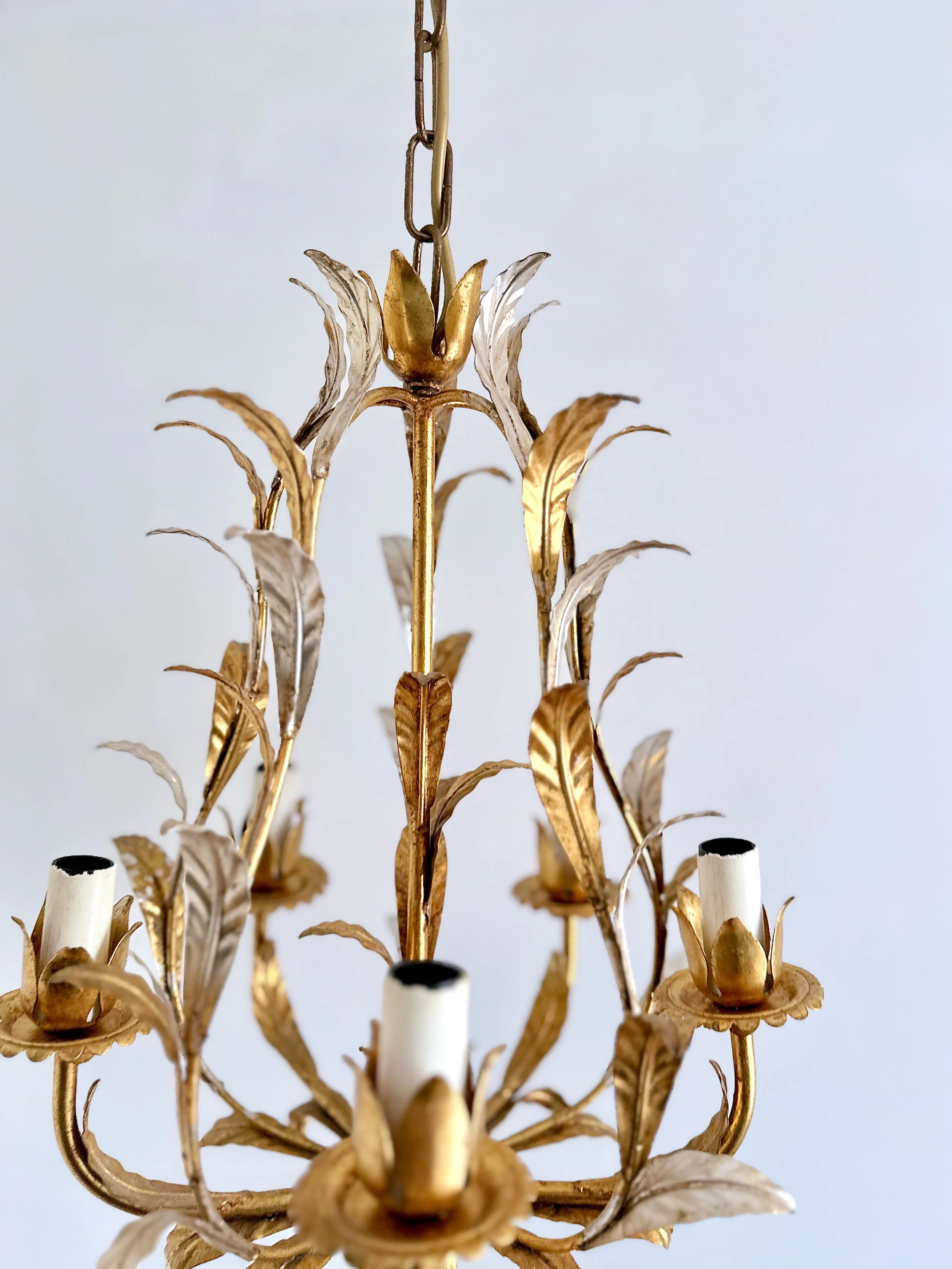 5 gilt + silver leaves Cage Chandelier (20).jpeg