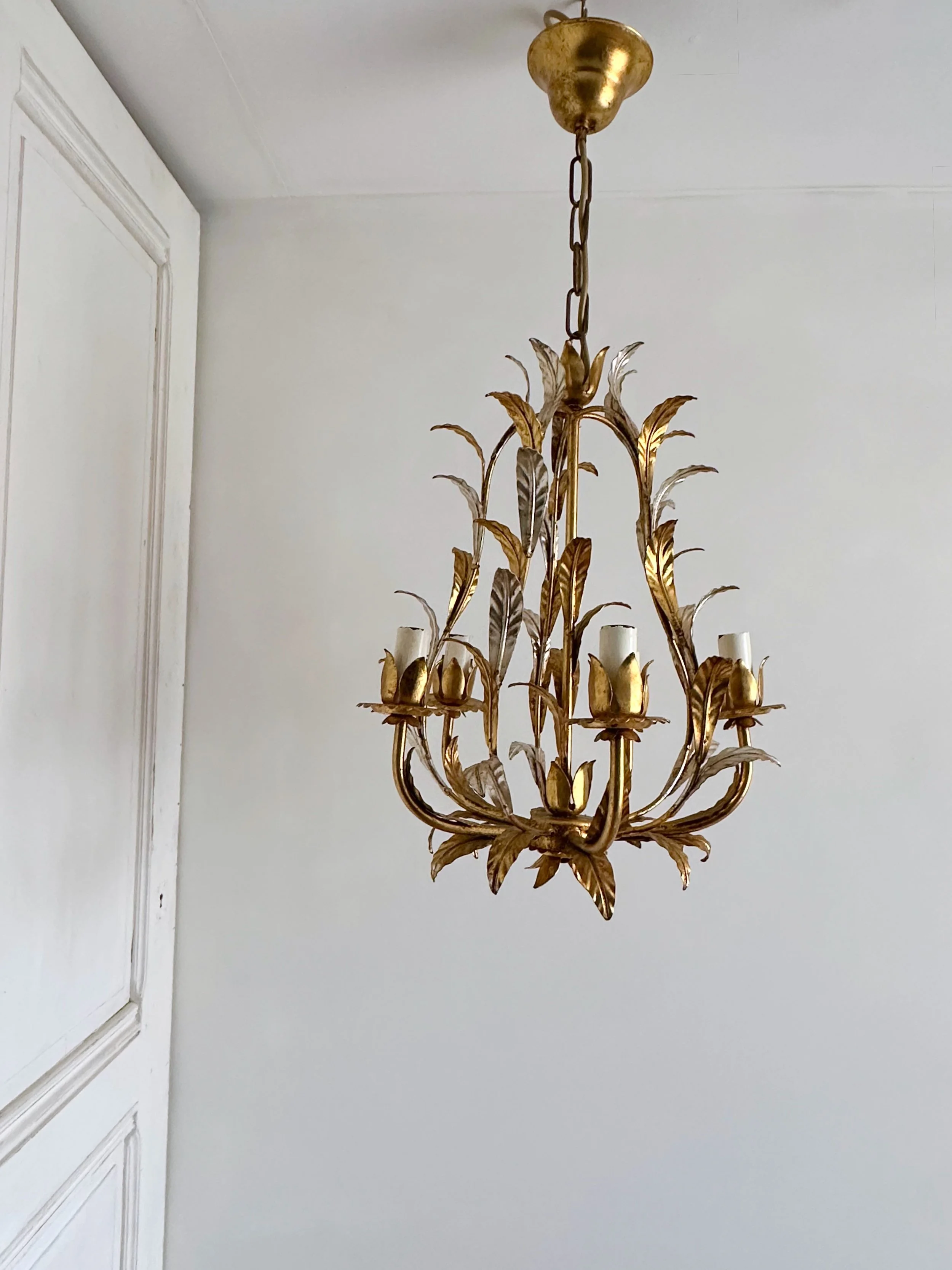 5 gilt + silver leaves Cage Chandelier (32).jpeg