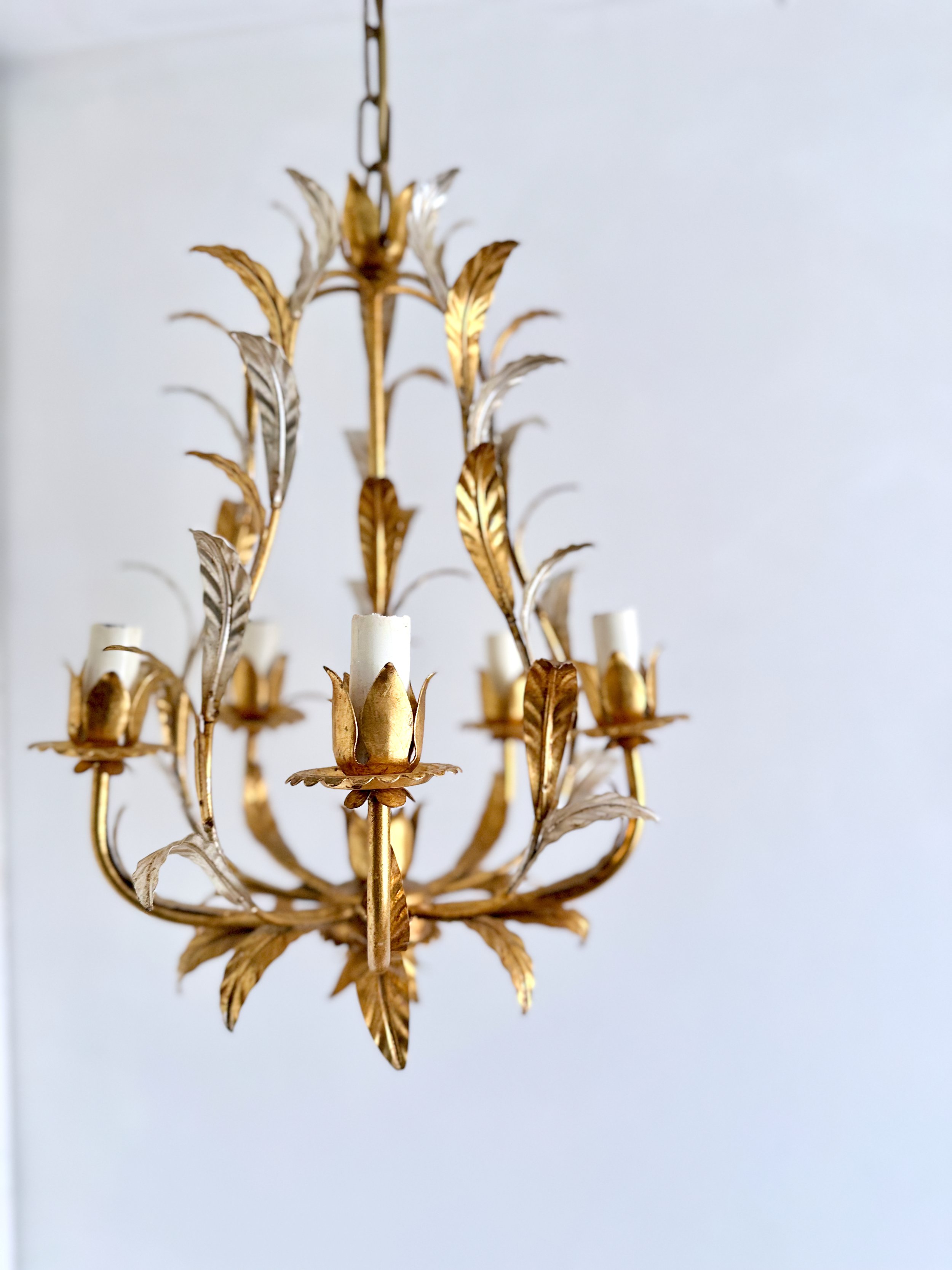 5 gilt + silver leaves Cage Chandelier (7).jpeg