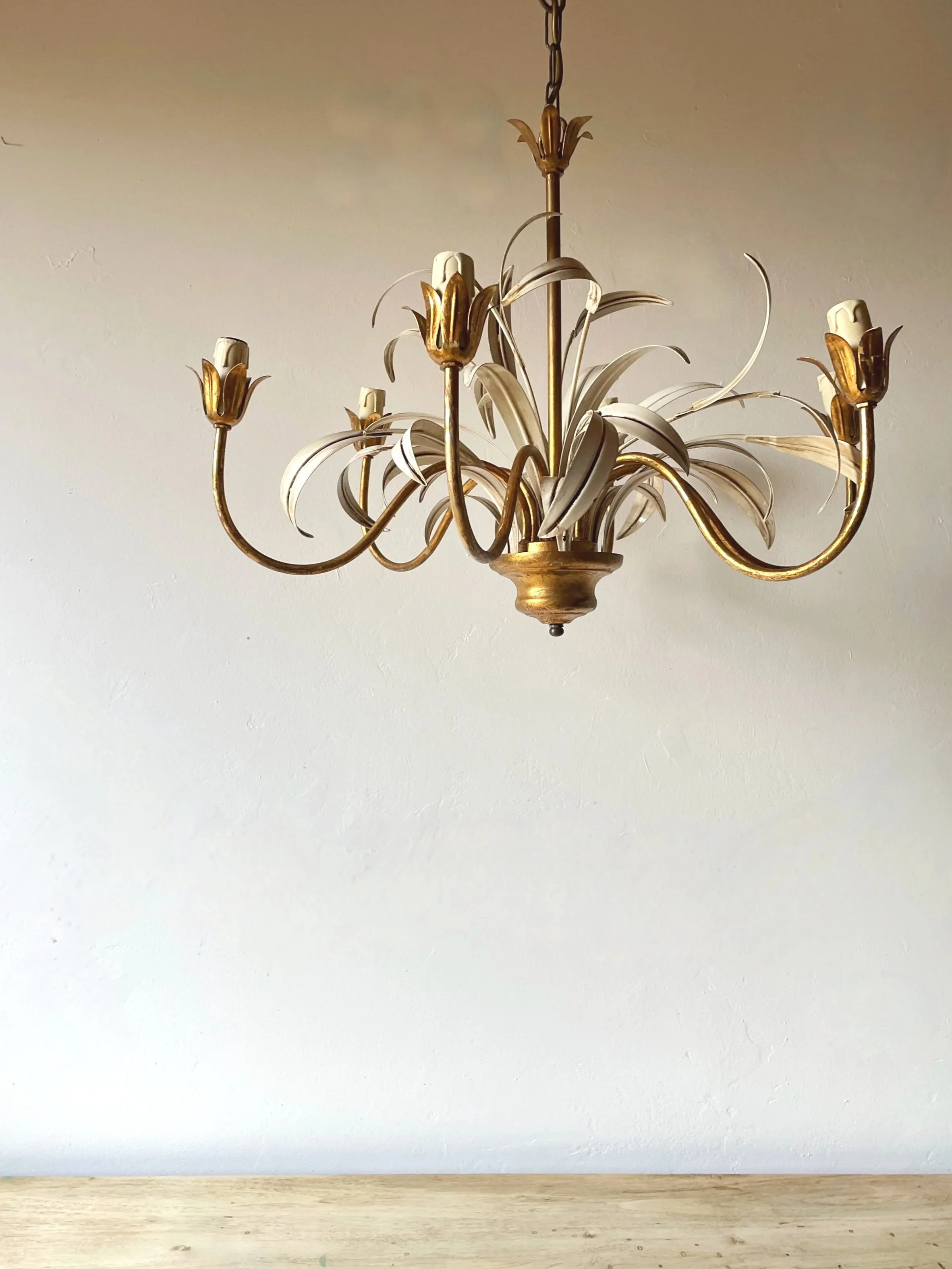 Gilt Botanical Leaf Bouquet Chandelier