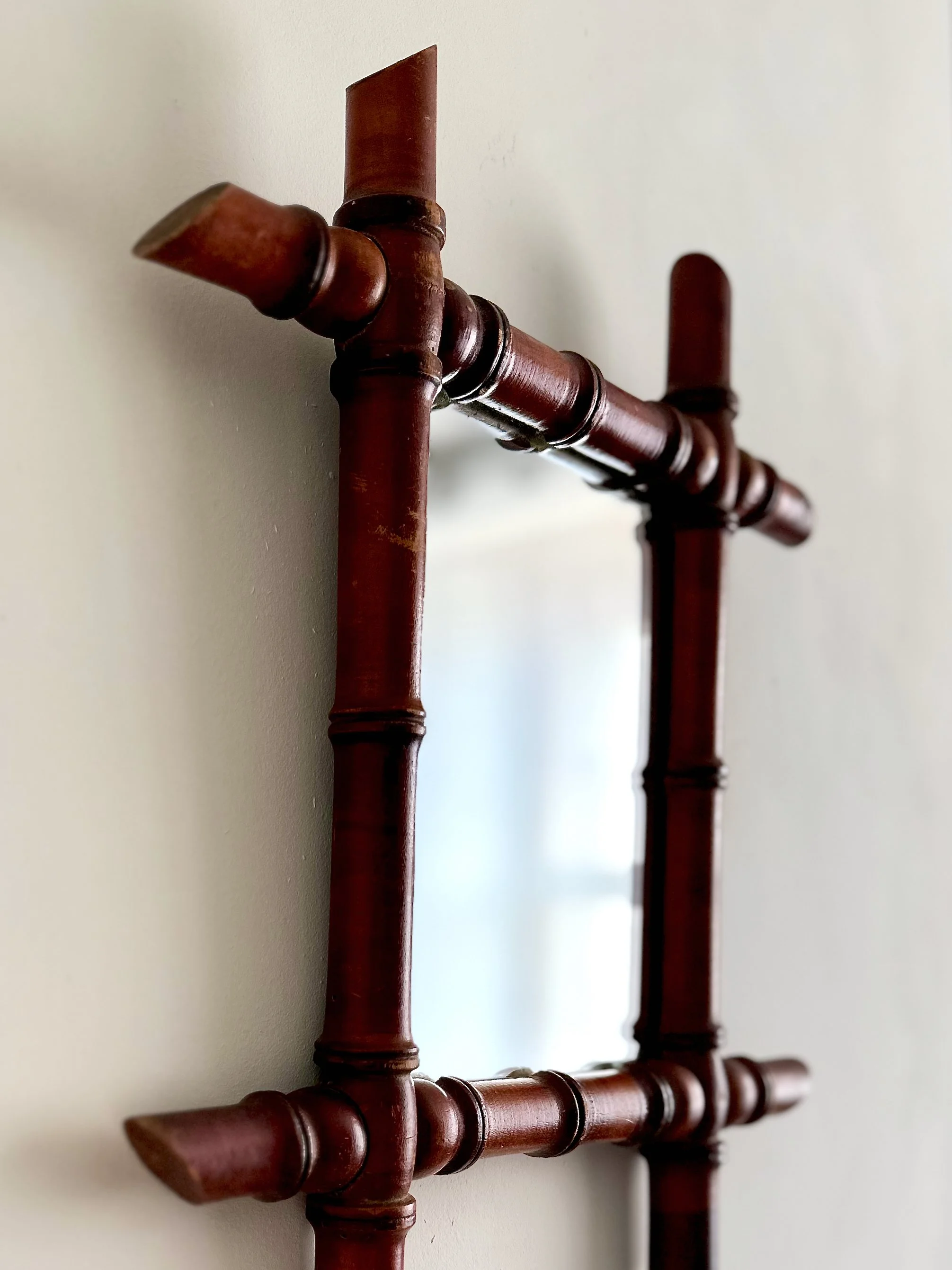 Antique French Faux Bamboo Mirror